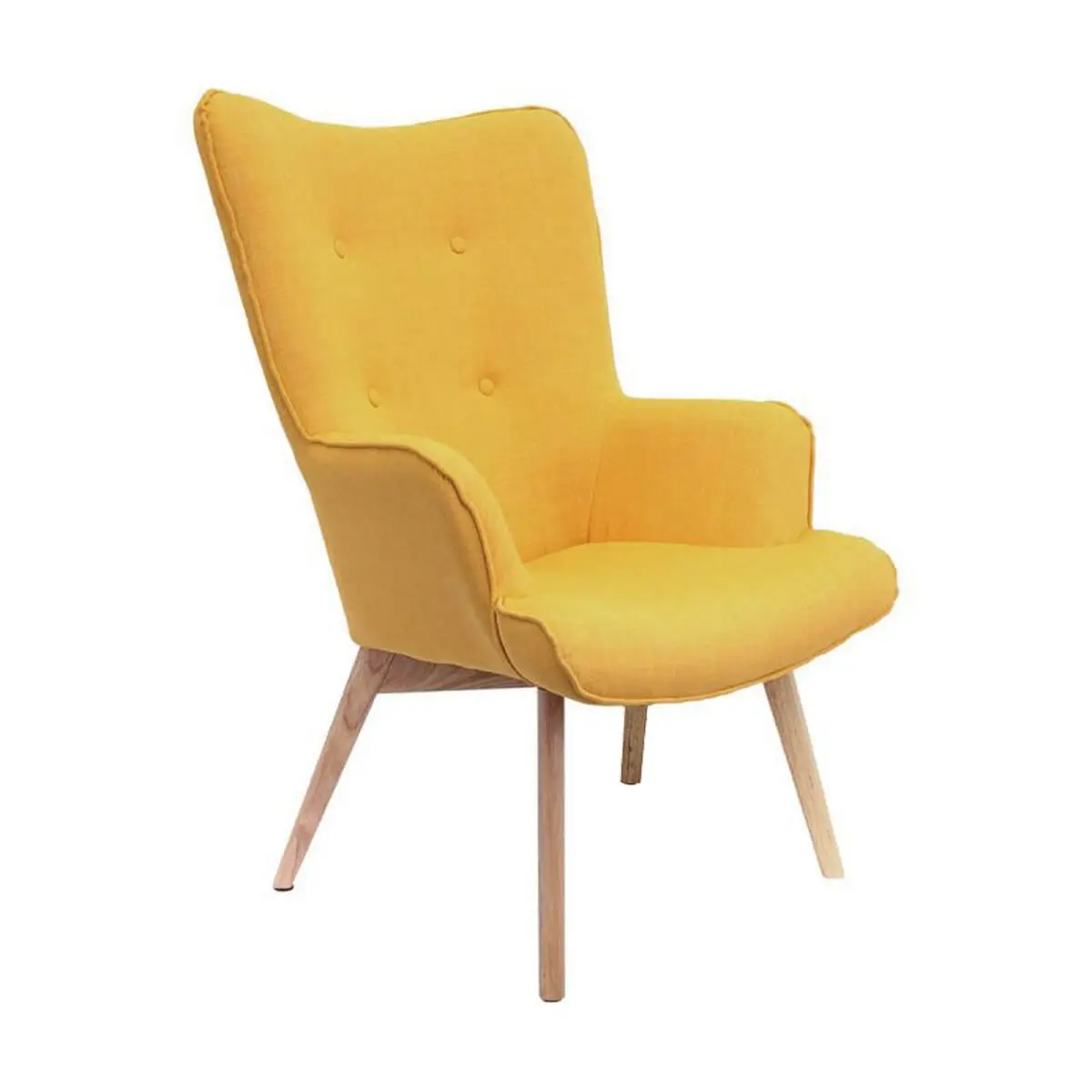 Fauteuil Jaune et Piétement Naturel – HAYNA