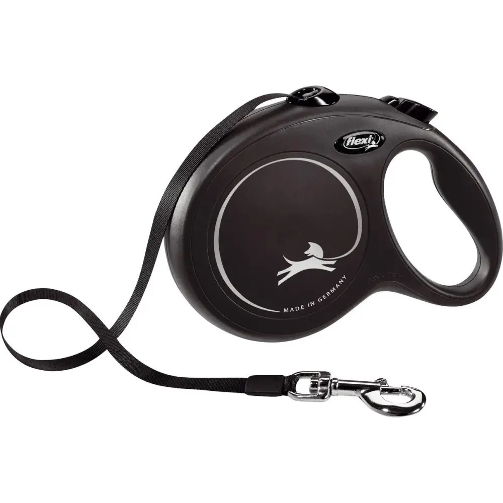 Flexi – Flexi Classic L sangle 8 mètres noir laisse pour chien max 50 kg