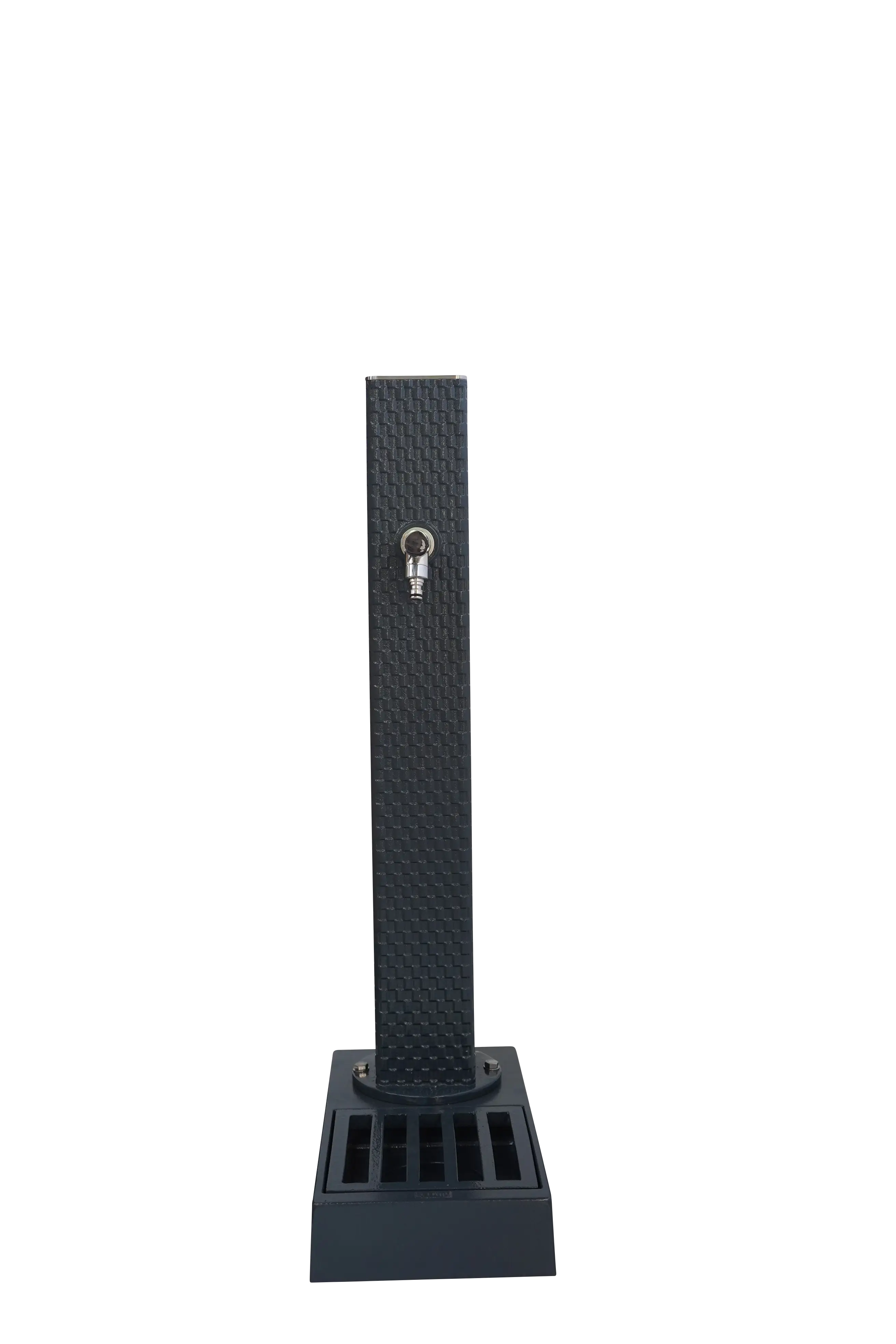 Fontaine borne pixel avec vasque gris 7016 avec robinet rounded Dommartin H. 103cm X L. 51cm