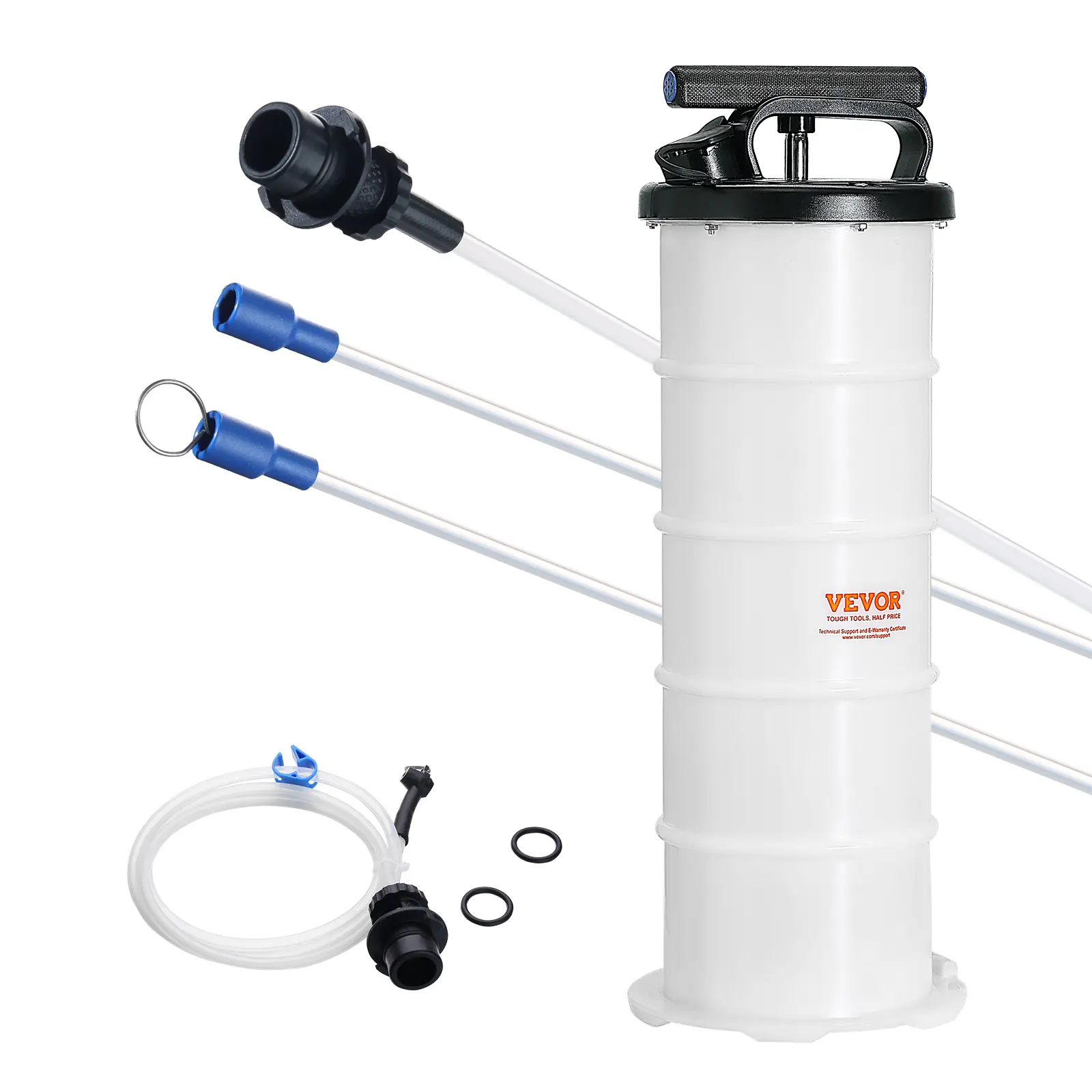 VEVOR Extracteur fluide 6,5L pompe aspiration vidange huile moteur manuel, jauge et tuyau.