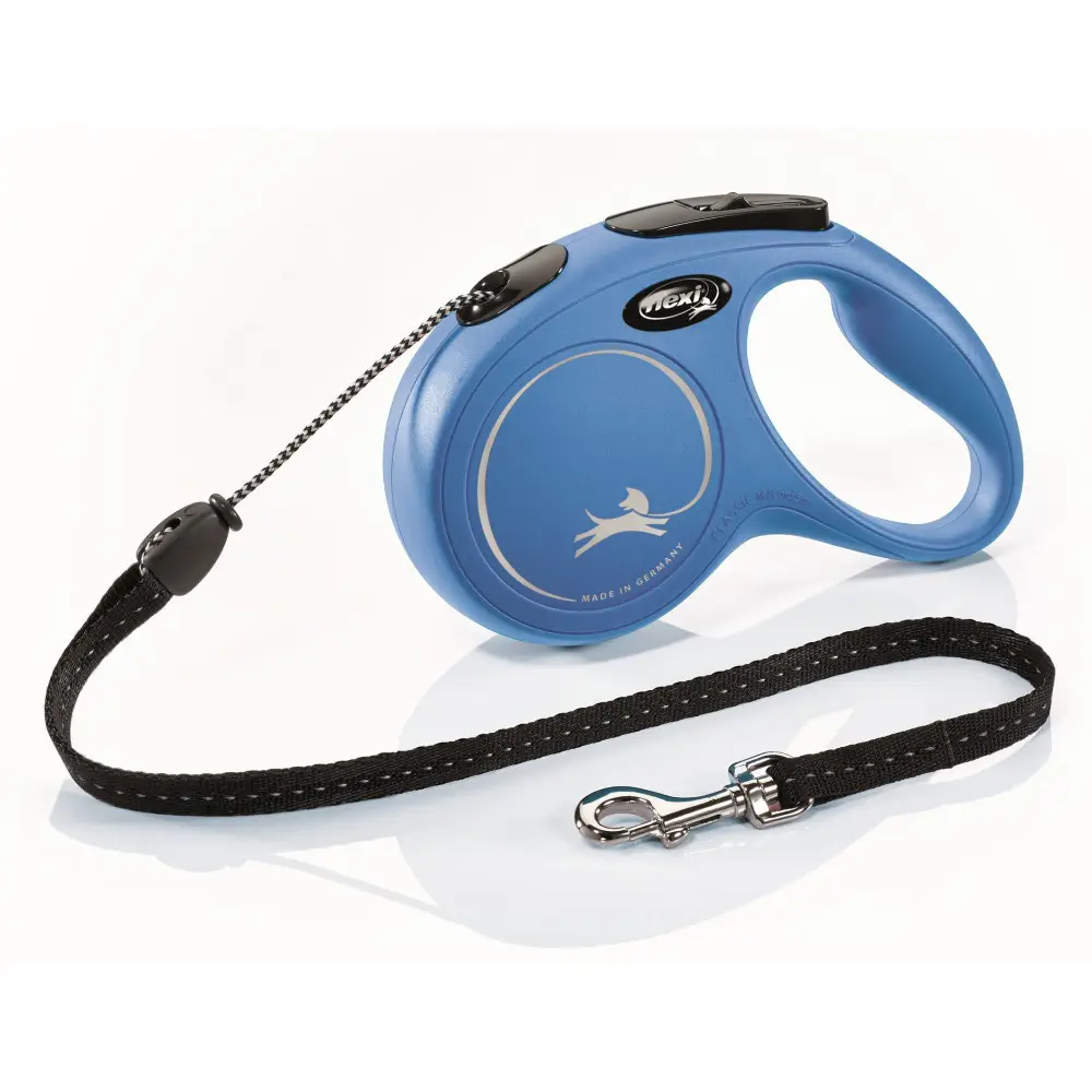 FLEXI – Laisse Flexi Classic Cordon M 5 m bleu chiens max 20 Kg
