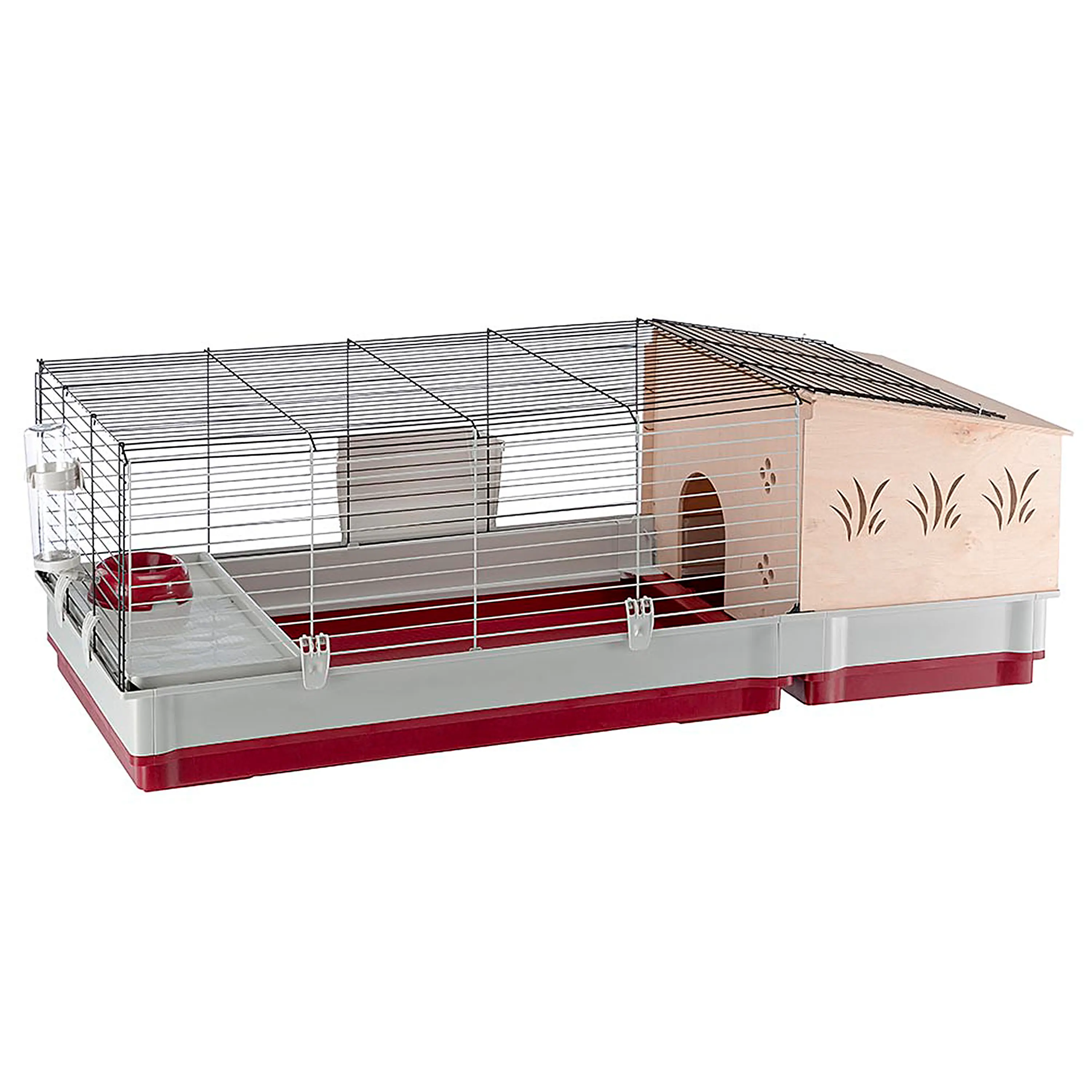 FERPLAST – Cage Cochon d’Inde – Cage Lapin – Maison Lapin – Clapier Lapin – accessoires inclus – Ouvrant et modulable 142 x 60 x h 50 CM – Krolik 140