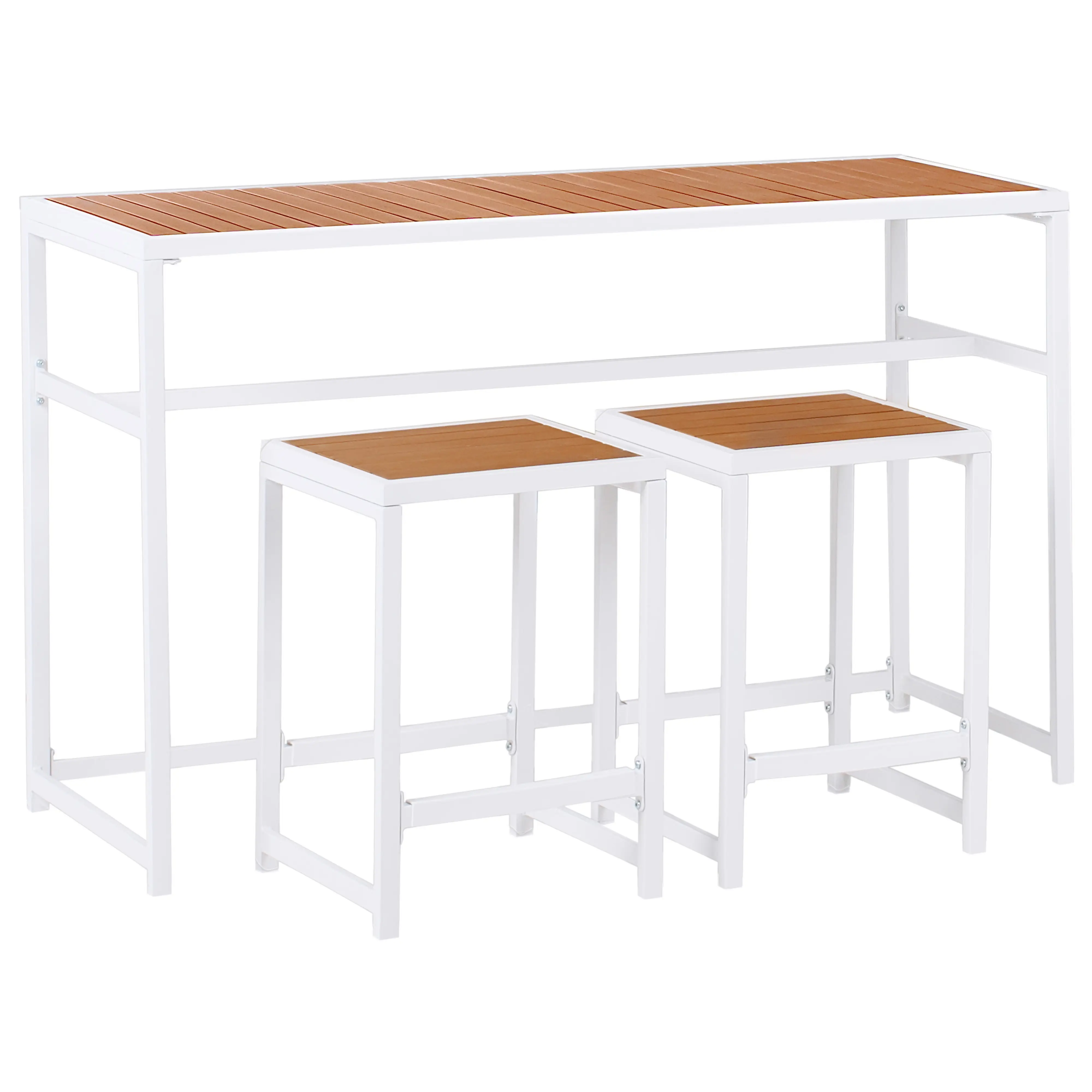 Set de salle à manger Acier Marron/blanc AVETRANA – Beliani