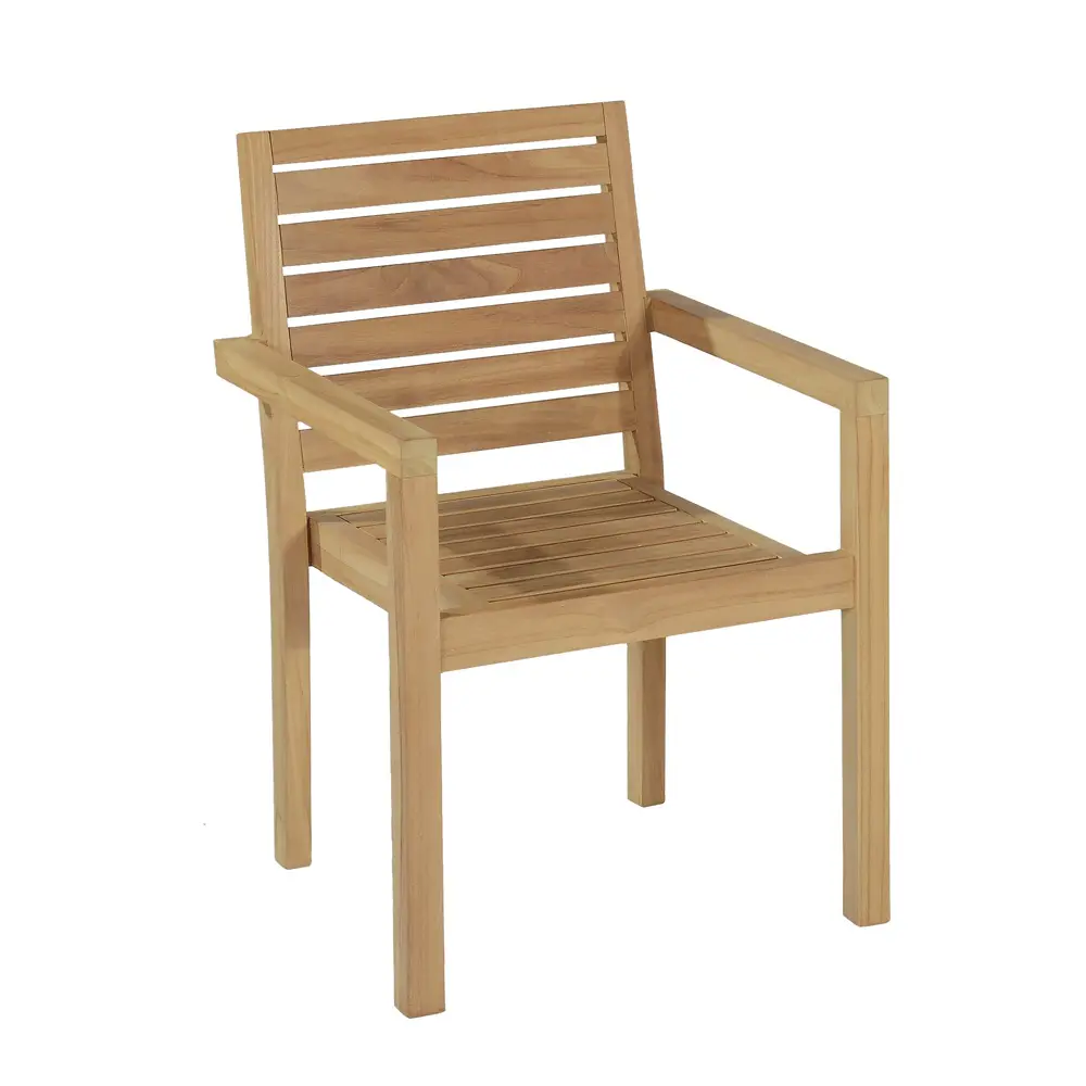 Fauteuil de jardin empilable en teck massif Tivoli – TECK’Attitude