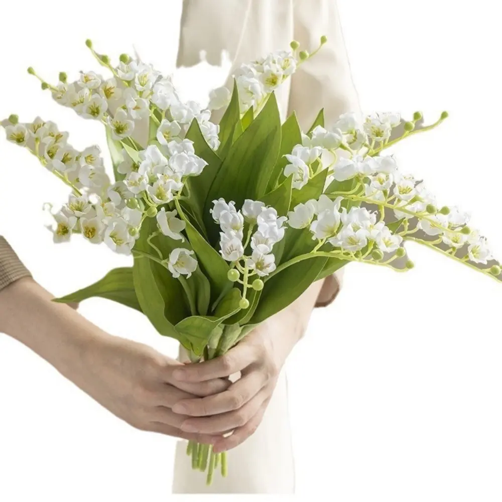 Fleurs de Muguet Artificielles Blanc – Lot de 5 Branches – Bouquet de Mariage Élégant – Lytech