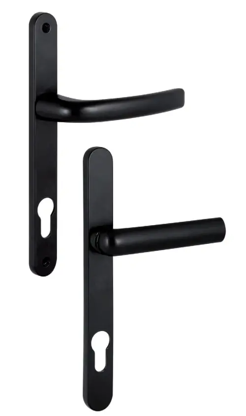 Ensemble sur plaques + béquille RED carré 8mm entraxe 92mm noir RAL 9005 – SOFI – 5112239202