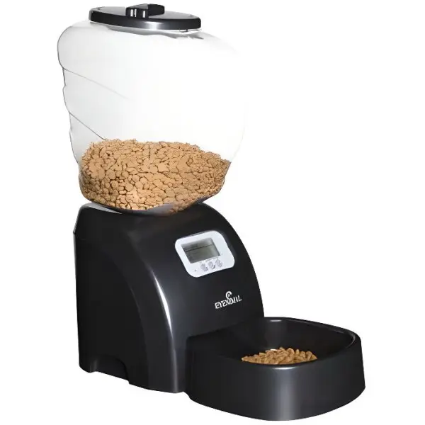 EYENIMAL Distributeur automatique 5 kg de croquettes 45x20x47 cm – Noir – Pour chat et petit chien