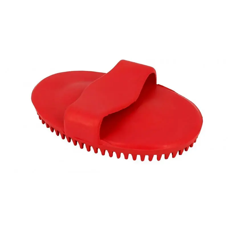 Étrille ovale en caoutchouc rouge