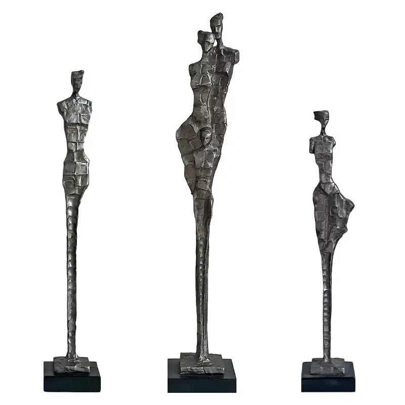 Ensemble statuettes 3 personnes résine 50x54x64cm