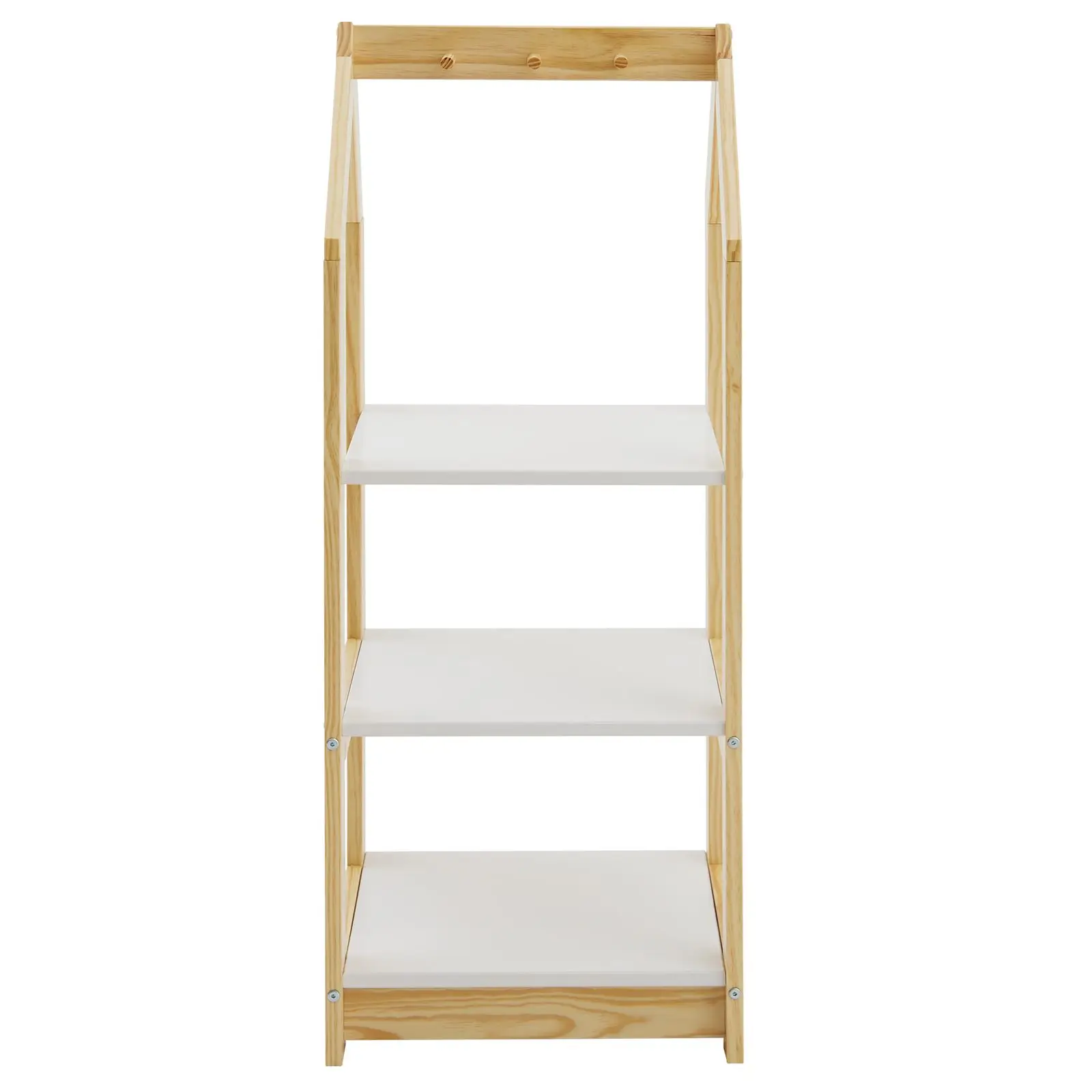 Étagère à vêtements enfant SALLY en pin massif – Coloris naturel et blanc