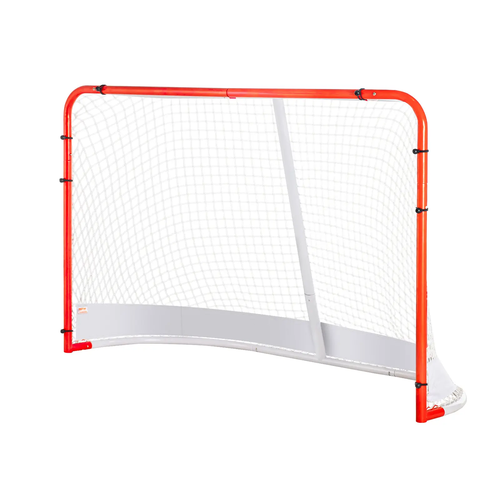 VEVOR Filet hockey rue, but acier 72″x48″, intérieur/extérieur, portable. Blanc/rouge.