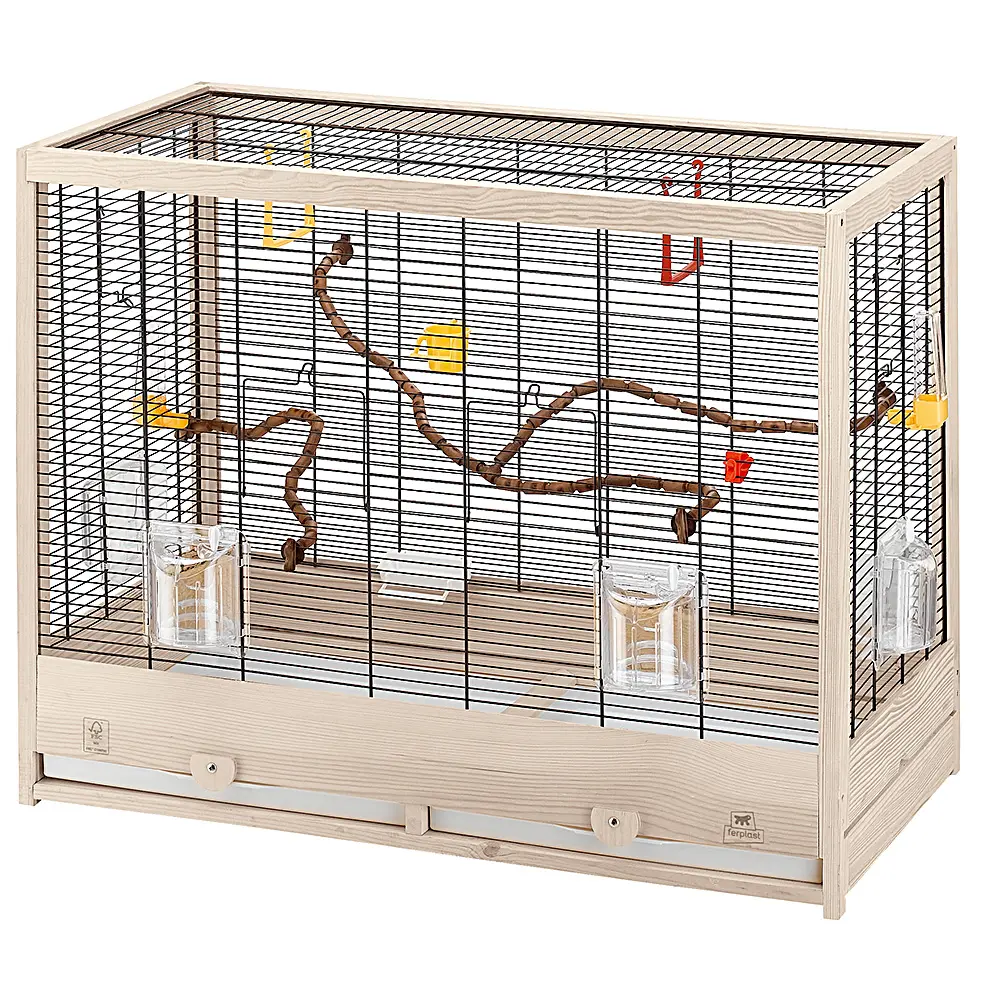 Ferplast Cage pour Oiseaux en bois FSC GIULIETTA 6, Canaris, Perruches et Oiseaux exotiques, Accessoires inclus