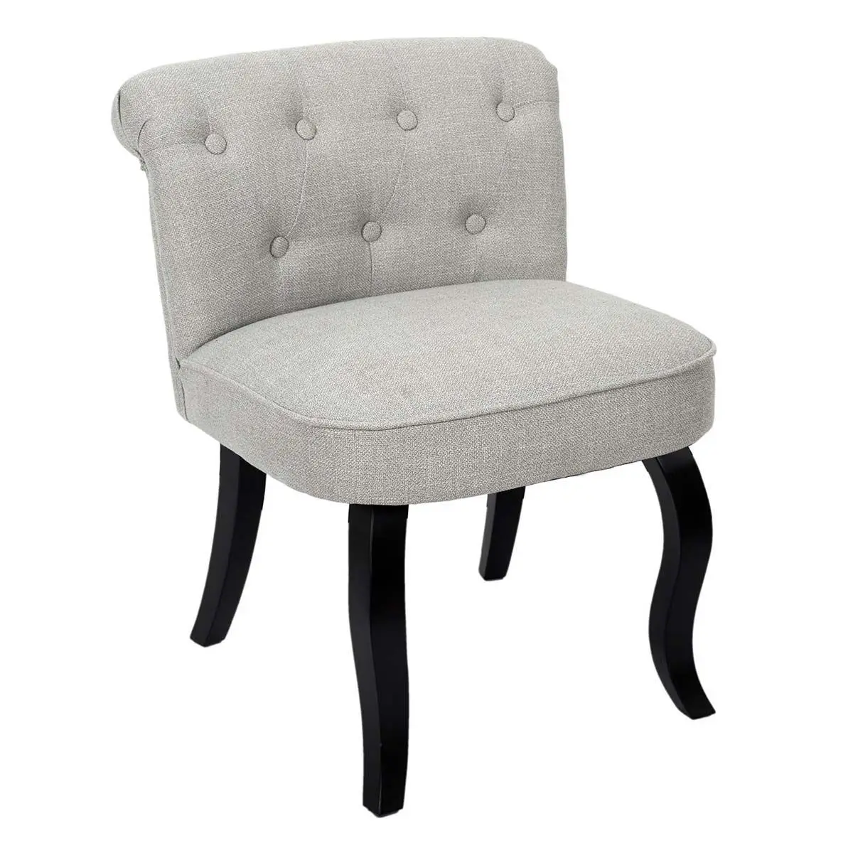 Fauteuil en Tissu Design «Eleonor» 68cm Gris & Noir