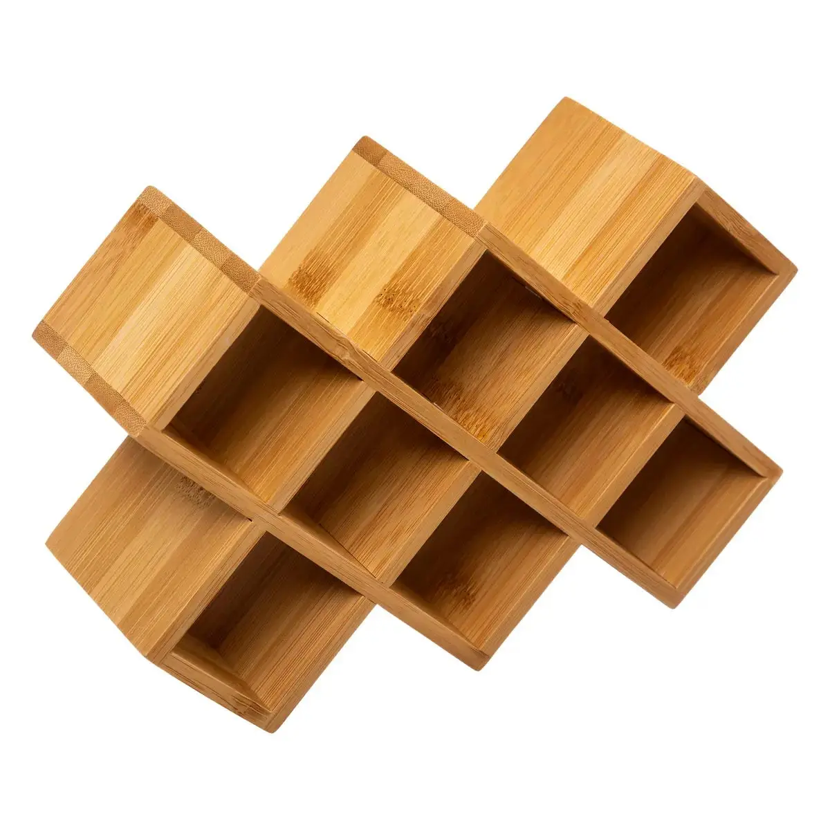 Étagère à Épices 8 Cases «Bambou» 24cm Naturel
