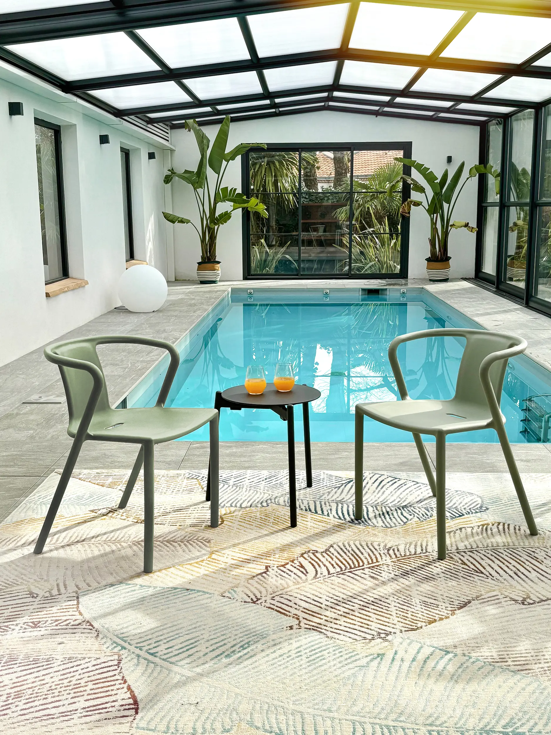Fauteuil de jardin empilable en Polypropylène – Vert olive – DIEGO