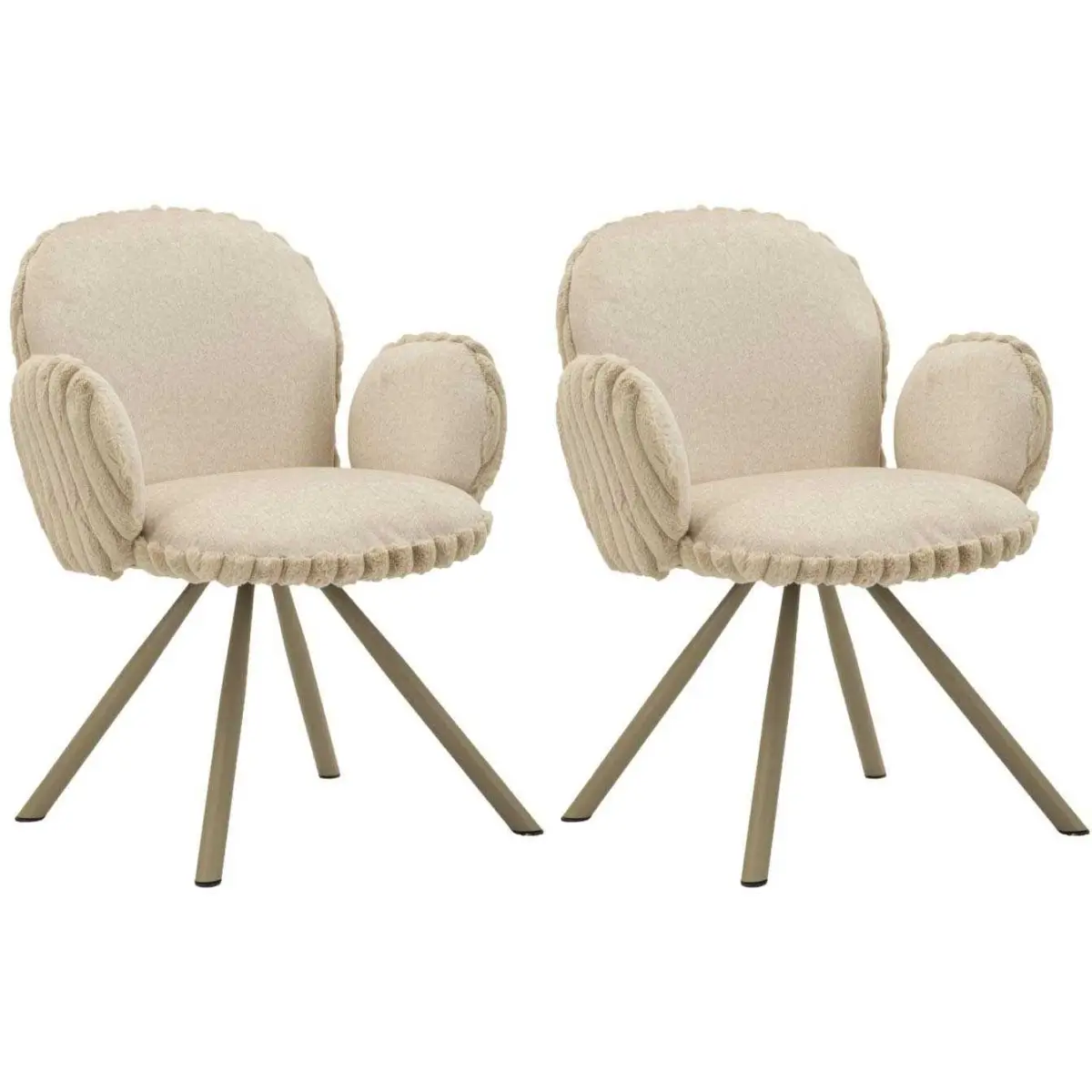 Fauteuil en tissu côtelé Stockholm (Lot de 2)