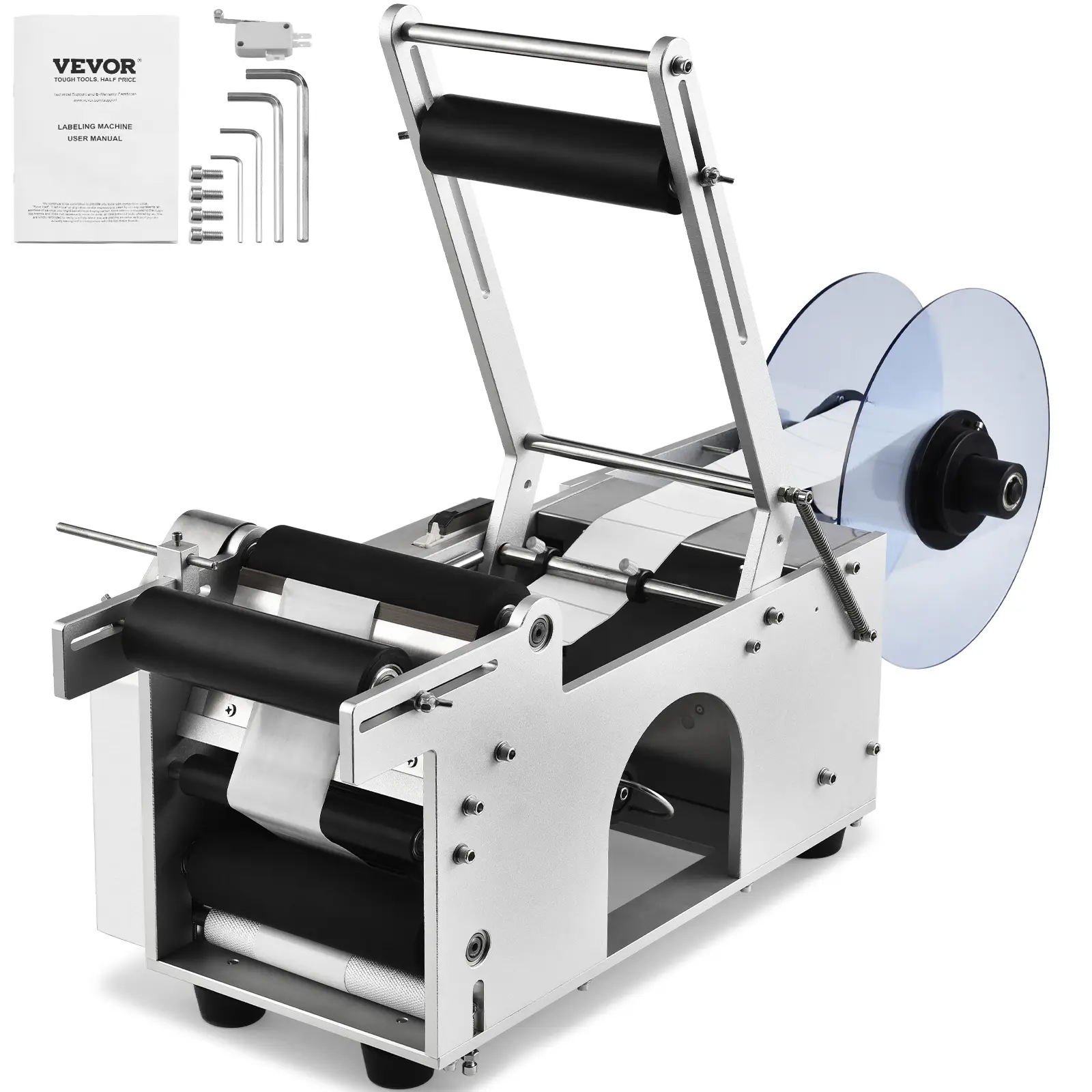 VEVOR Étiqueteuse Ronde Semi-automatique, 20-50 pcs/min, pour Bouteilles Ø20-120 mm.