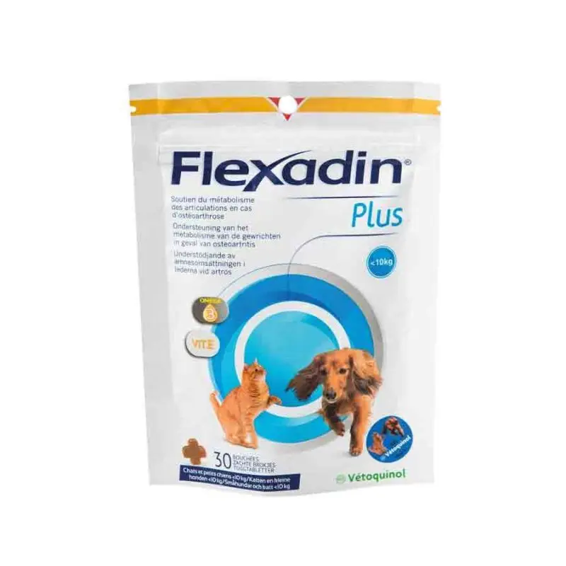 FLEXADIN PLUS Chat et MINI (1-10 KG) – VETOQUINOL 30 bouchées