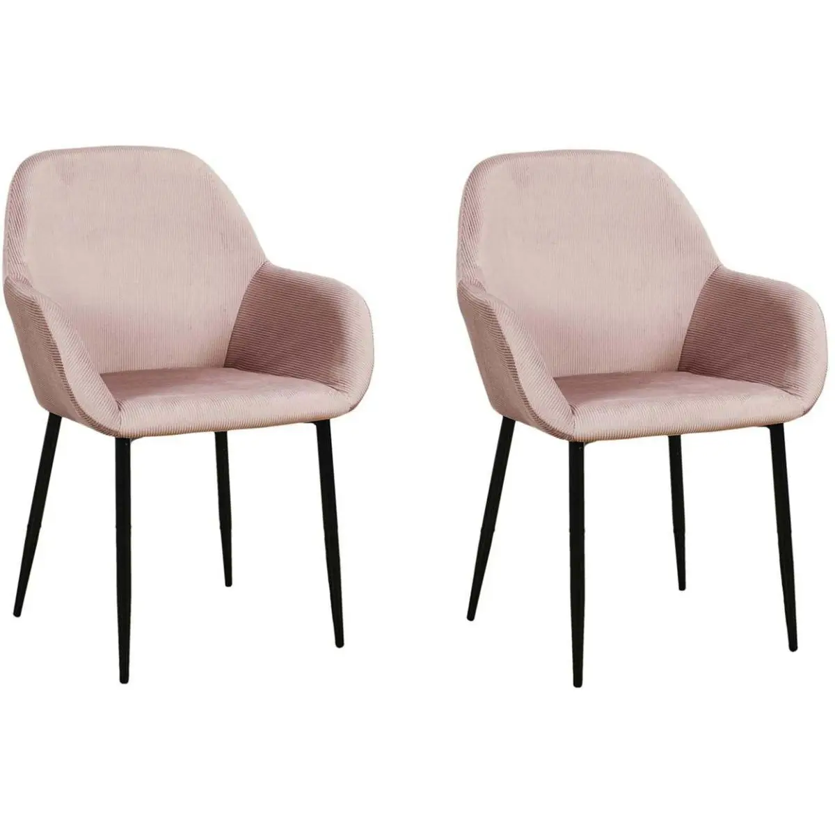 Fauteuil en velours cotelé Giulia (Lot de 2)