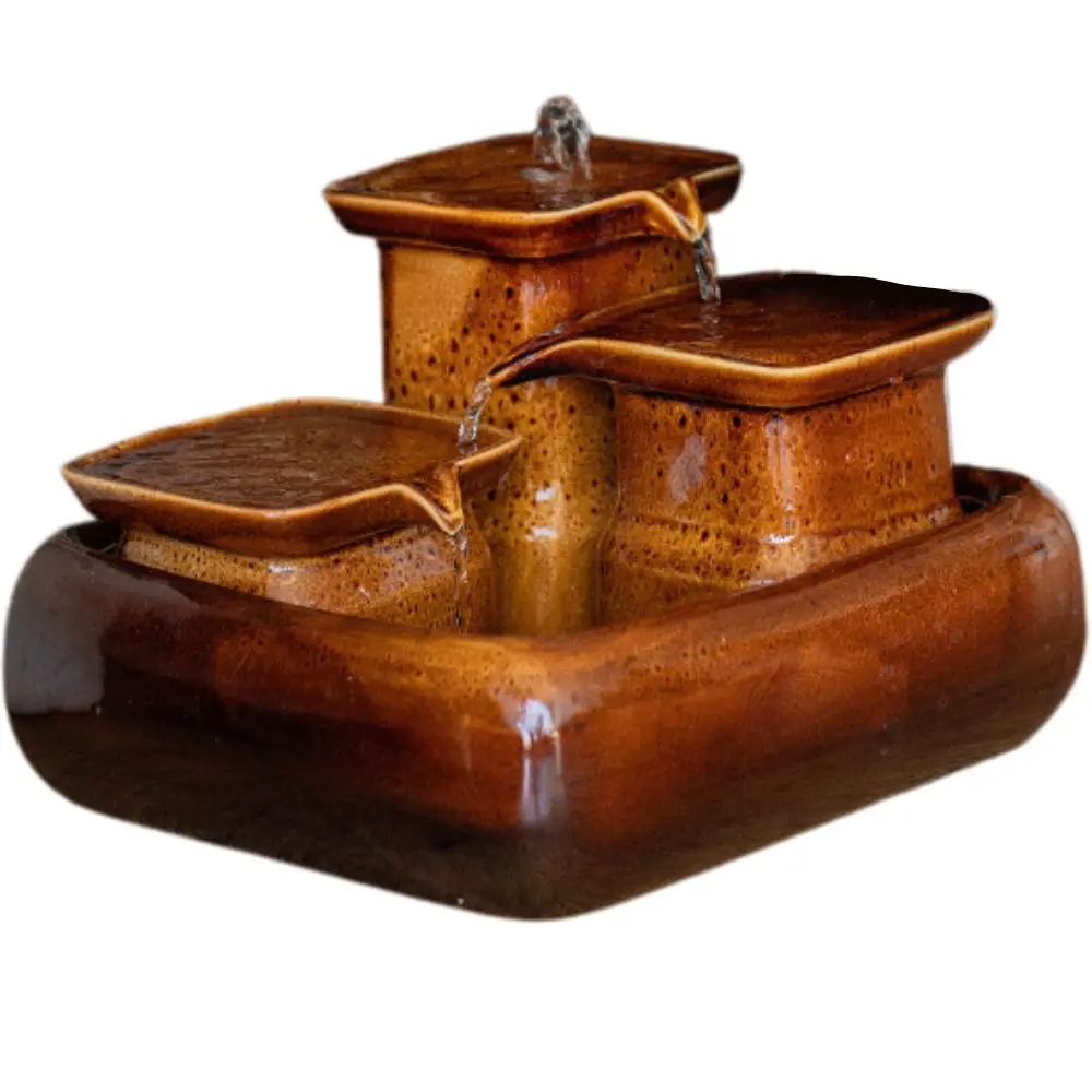 Fontaine à eau en céramique couleur noix pour chats – 3,4L – Miaustore