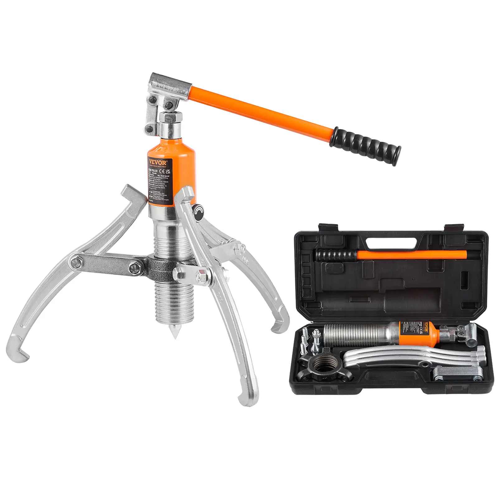 VEVOR Extracteur roulement 2/3 mâchoires, traction 15T, ouverture 304,8 mm, course 55 mm, engrenages.