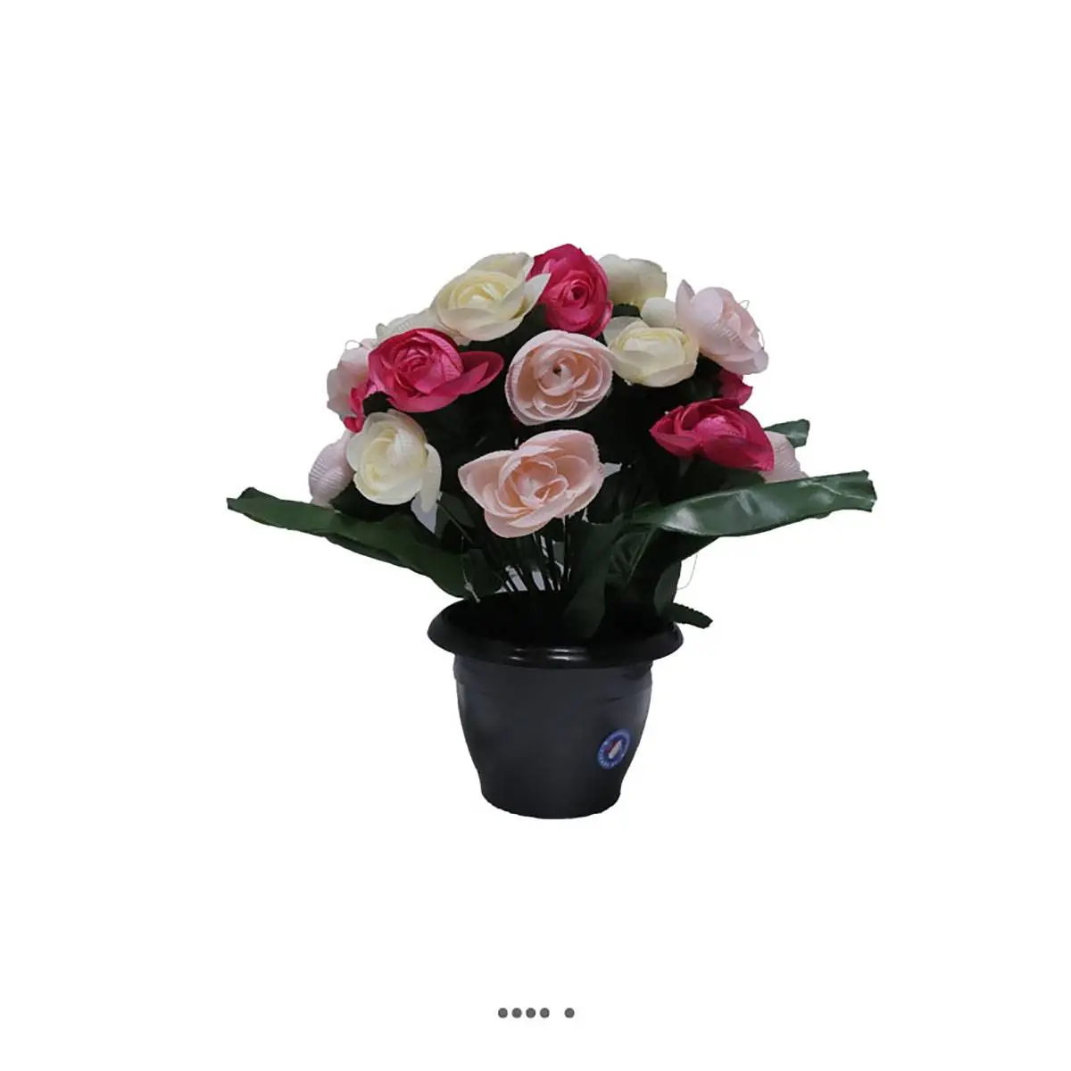 Fleurs artificielles cimetière pot de renoncules H 35 cm D 27 cm Rose soutenu – couleur: Rose soutenu