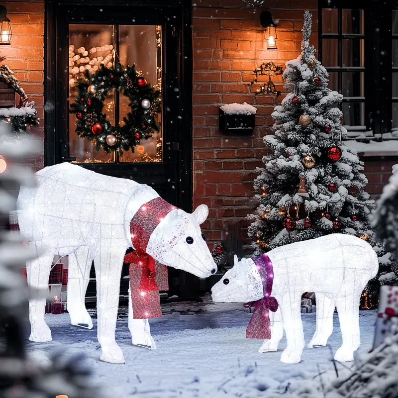 Famille ours polaires lumineux 140 LED décoration Noël intérieure et extérieure Blanc – ComfortXL Outdoor Living