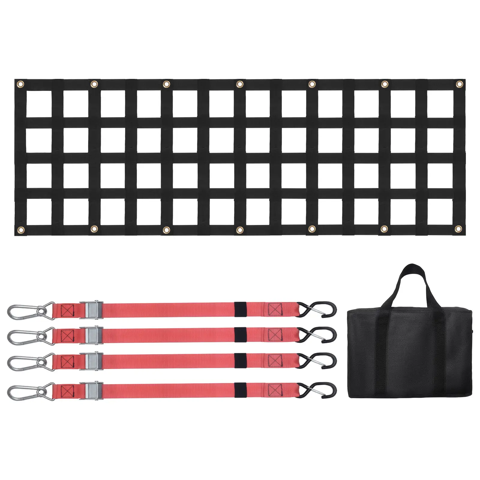 VEVOR Filet hayon 1370x460mm, 4 sangles, extensible, durable, réglage flexible, pick-up.