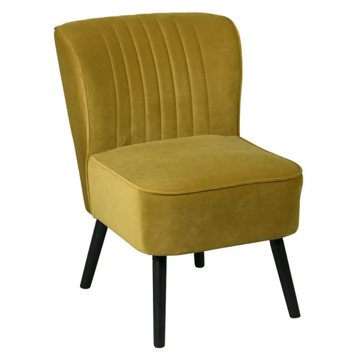 Fauteuil Jaune Piètement Laqué Noir – MATILA