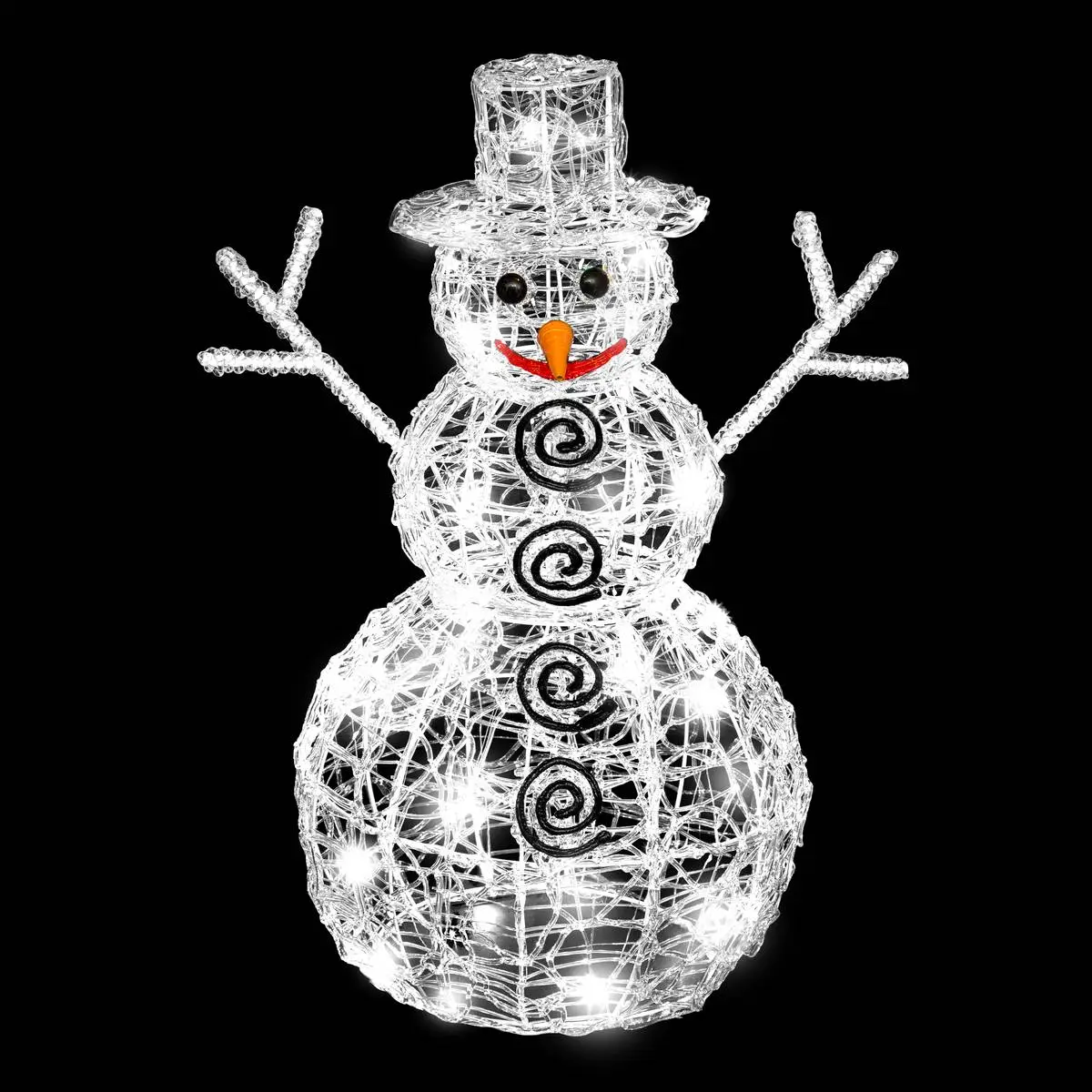 Forme acrylique bonhomme de neige 3D lumineuse 80 LED H.60cm extérieur blanc froid FEERIC LIGHTS & CHRISTMAS