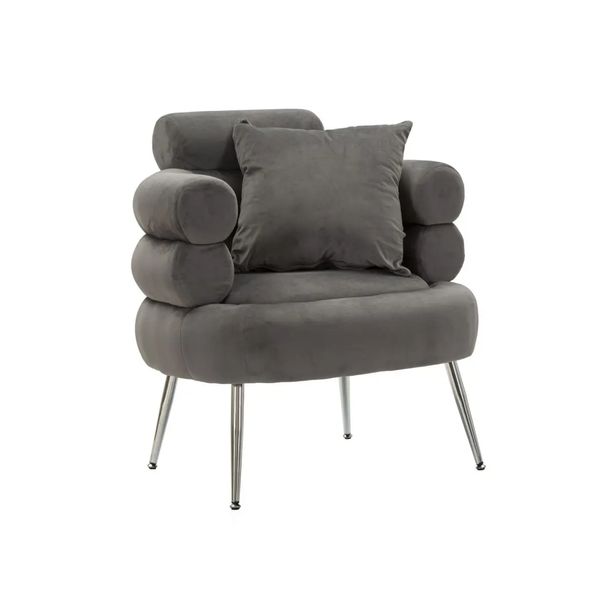 Fauteuil Imitation Fourrure «Soffy+» 85cm Gris