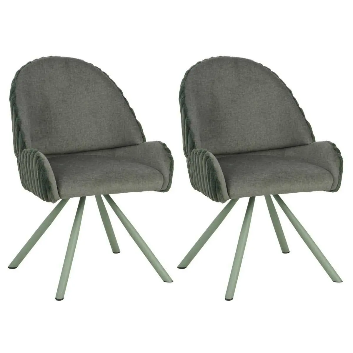 Fauteuil en tissu côtelé Sedia (Lot de 2)
