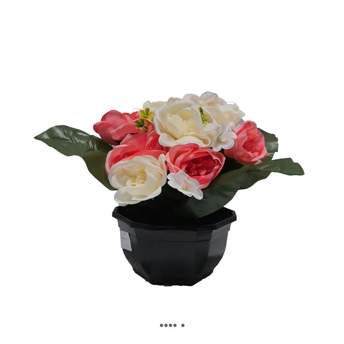Fleurs artificielles cimetière roses et mini fleurs en pot D 30 cm Rose pâle – couleur: Rose pâle