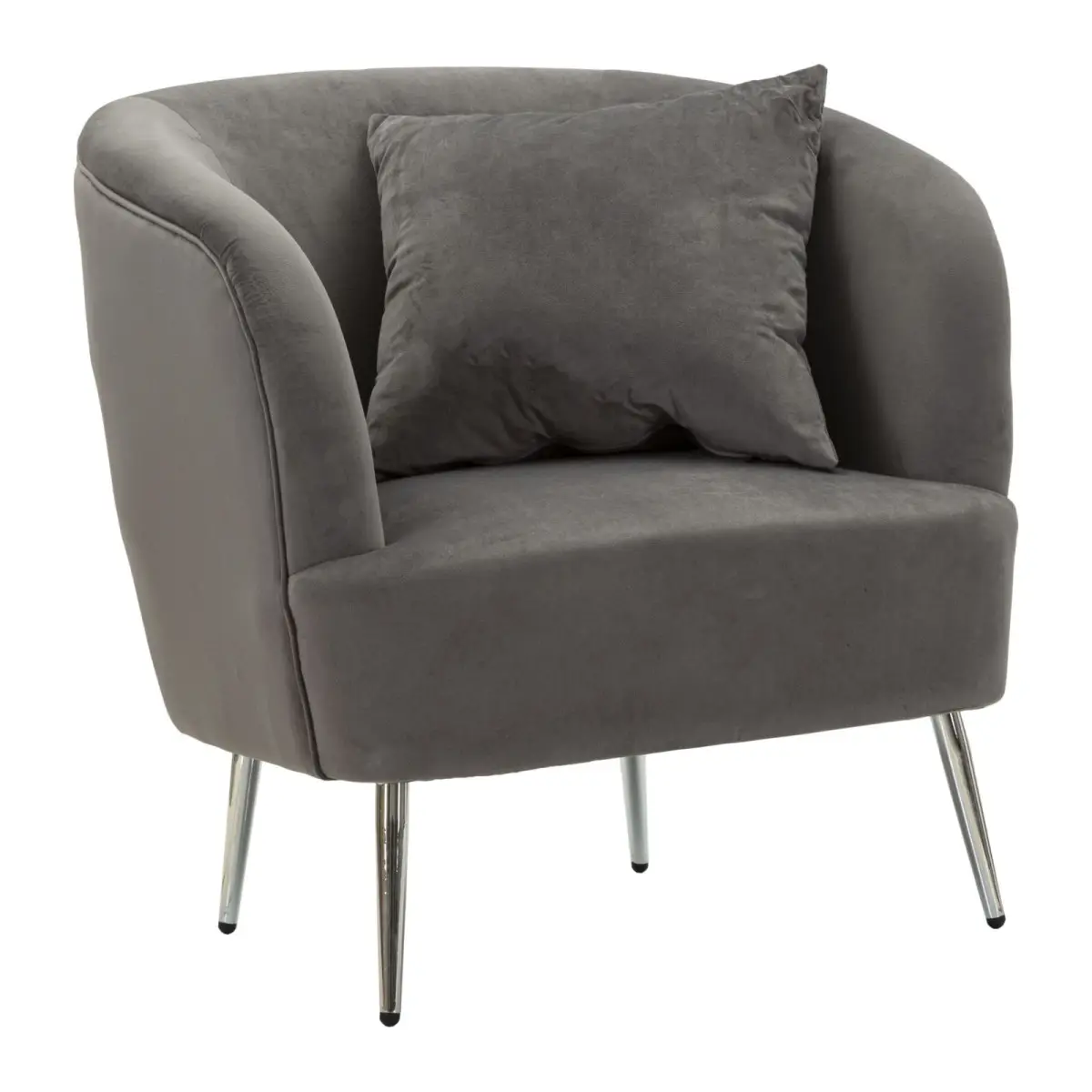 Fauteuil Imitation Fourrure «Soffy» 78cm Gris