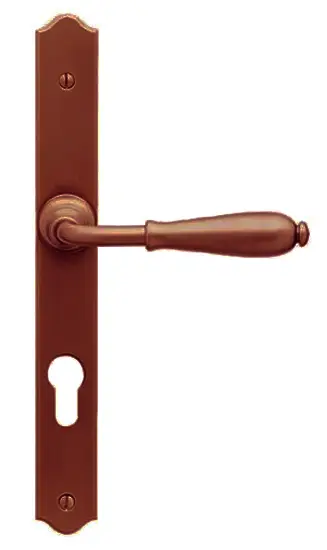 Ensemble double béquille sur plaque étroite NEVERS fer rouillé clé I – BOUVET – 27876