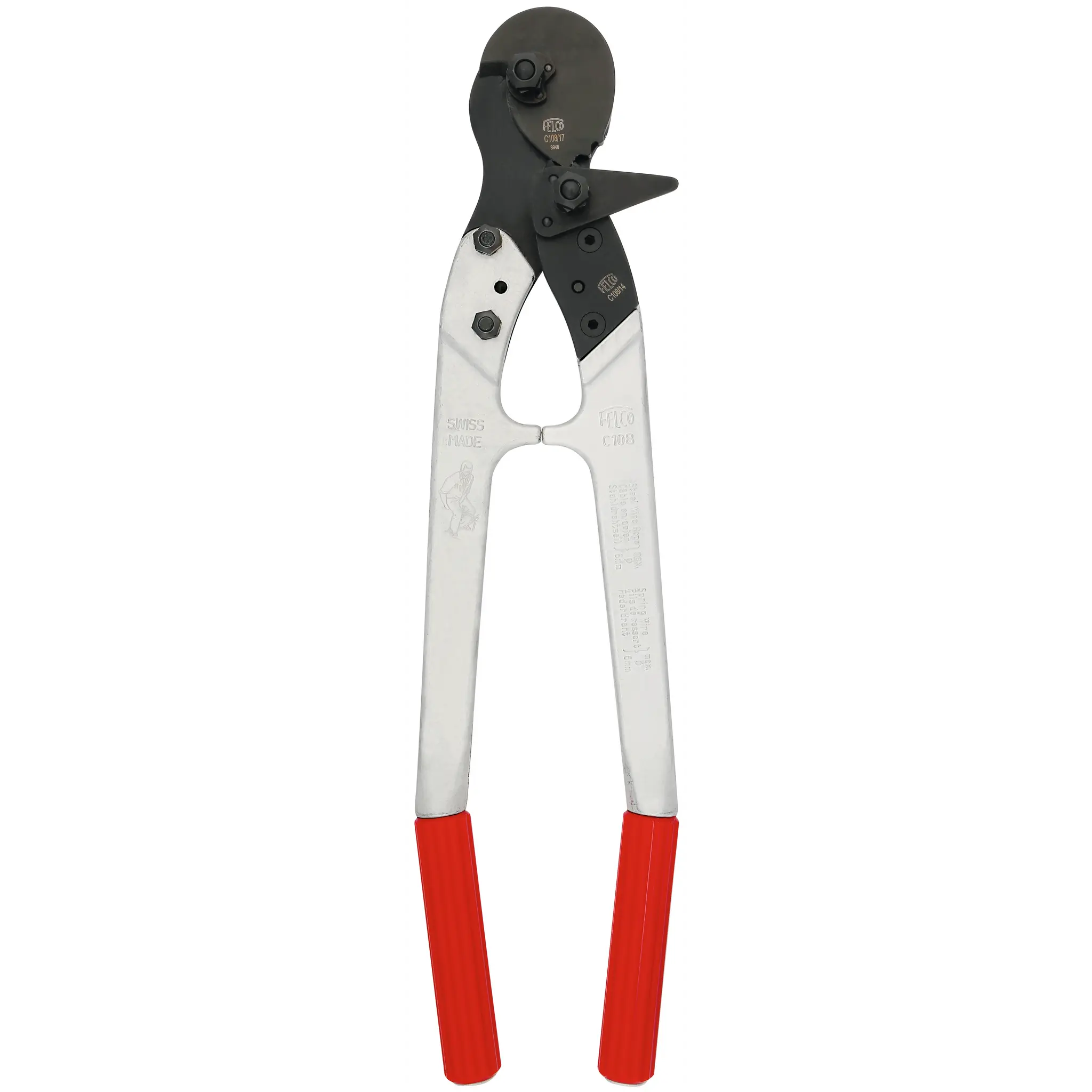 FELCO Coupe-câbles n° C108 (Diamètre 8 mm, argent/rouge, 35 x 15 x 5 cm) FELCO C108