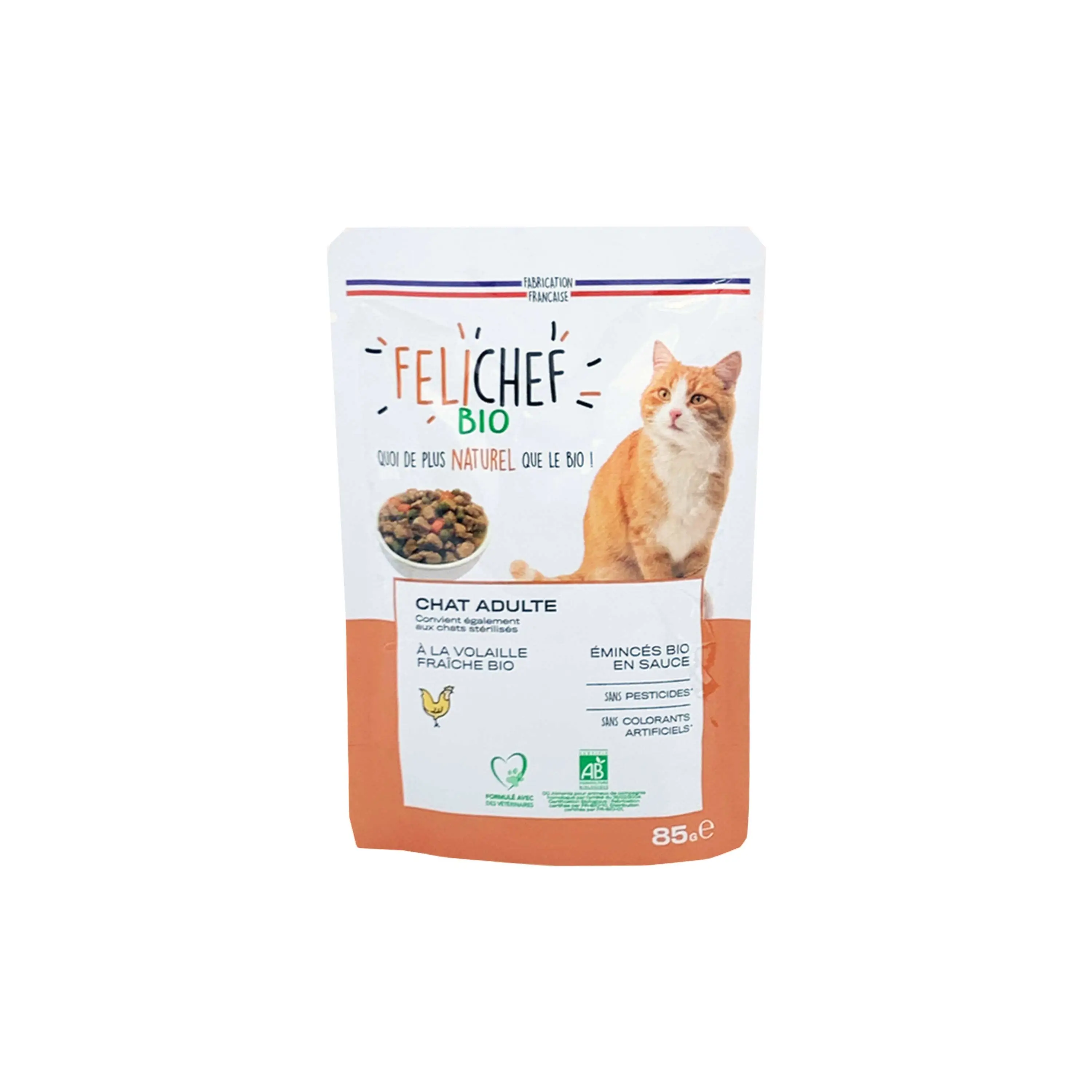 Felichef – Emincés Bio Volaille & Légumes pour Chat