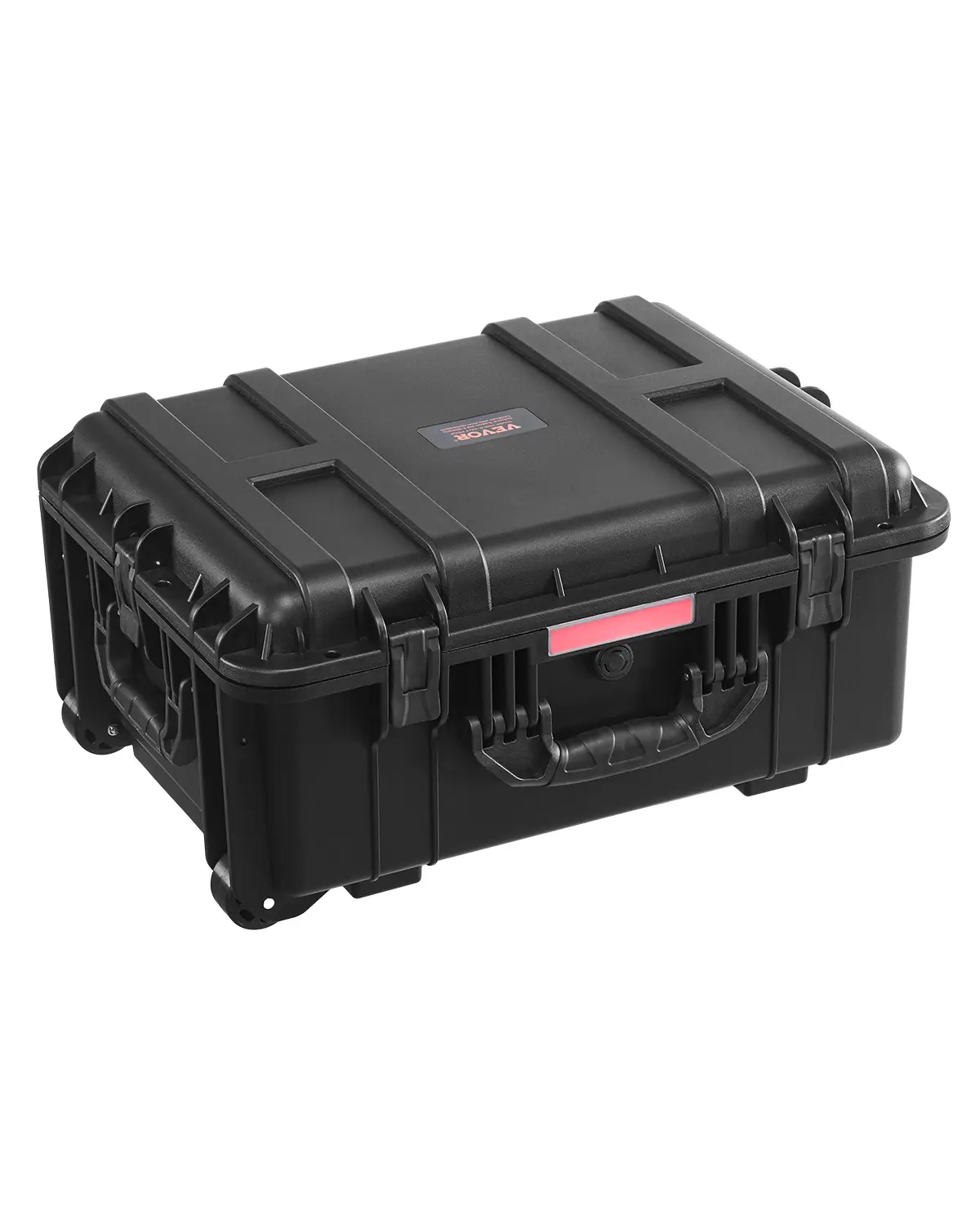 VEVOR Étui rigide IP67 avec roulettes, poignée rétractable, 4 clips, 4 trous cadenas, mousse, 573x450x277 mm, 70-85L.