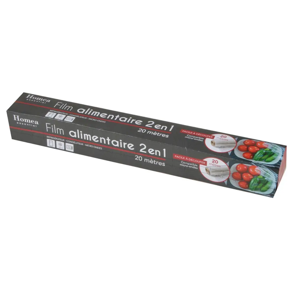 Film Alimentaire en PVC «2 en 1» 20m Transparent