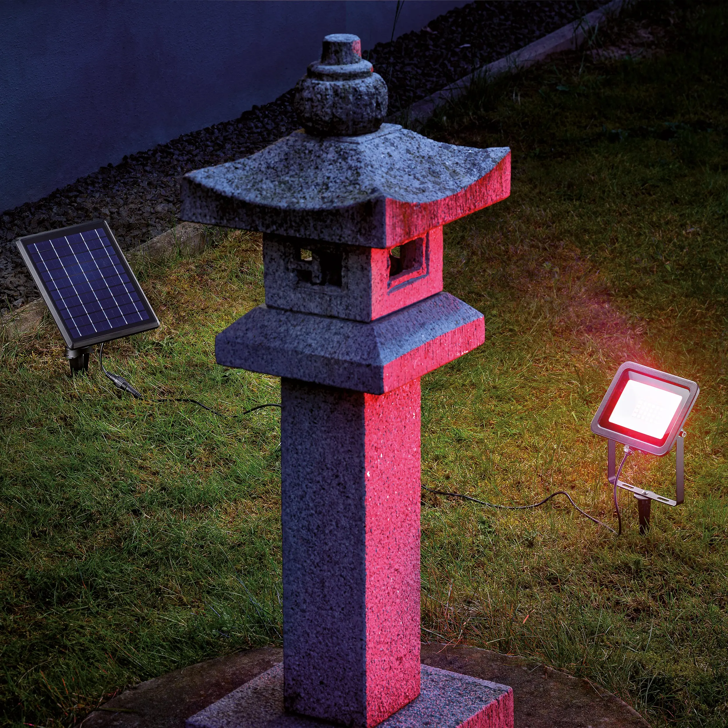 esotec RGB multicolor Projecteur solaire Power Flood pour montage mural et au sol 102703