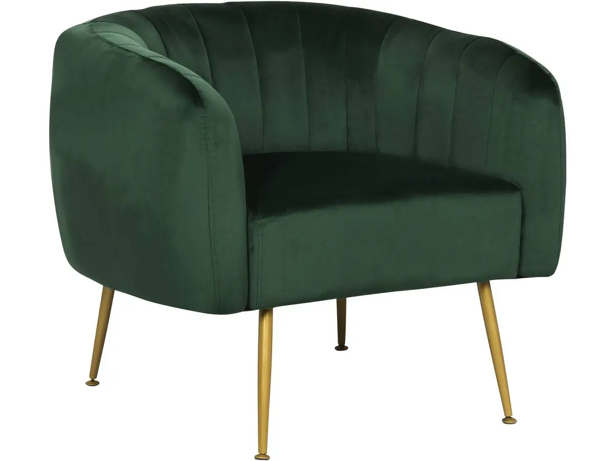 Fauteuil En Velours «diana» – 1 Place – Vert -habitat Et Jardin