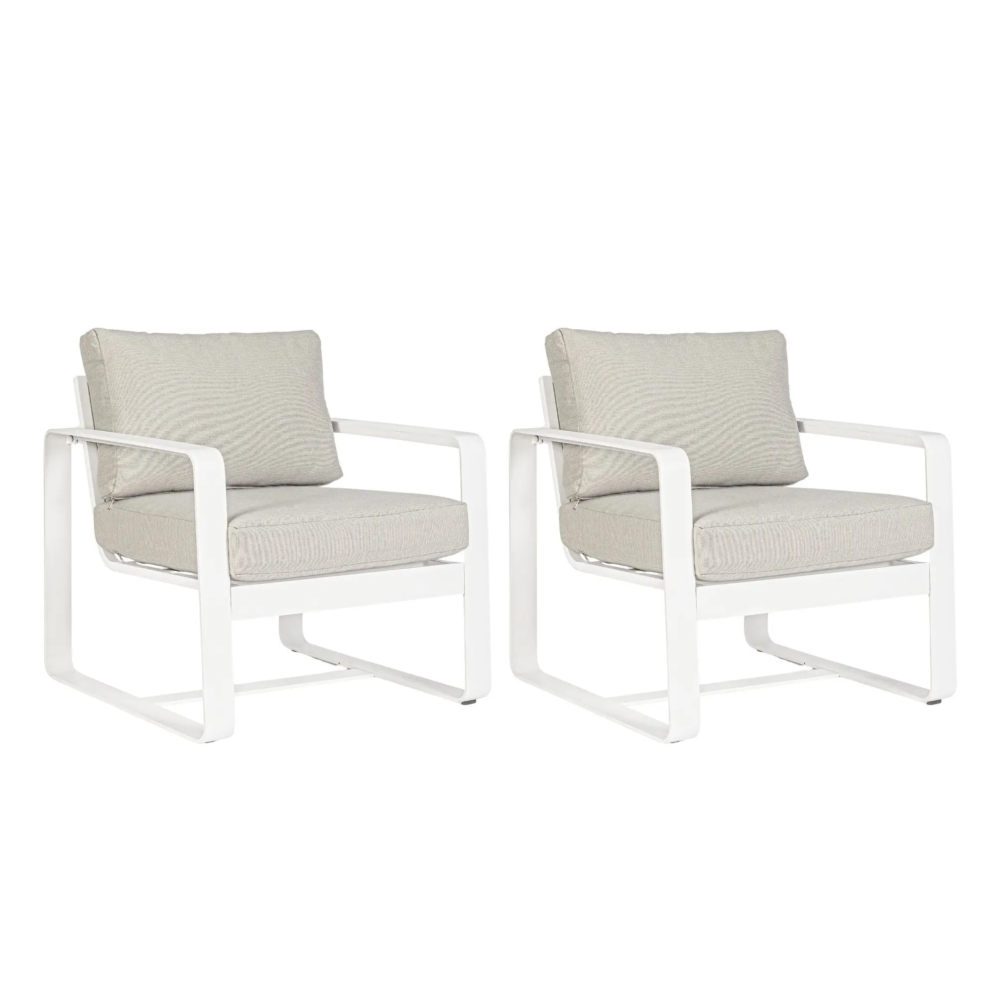 Fauteuil de jardin en aluminium et tissu (lot de 2) – ETRETAT