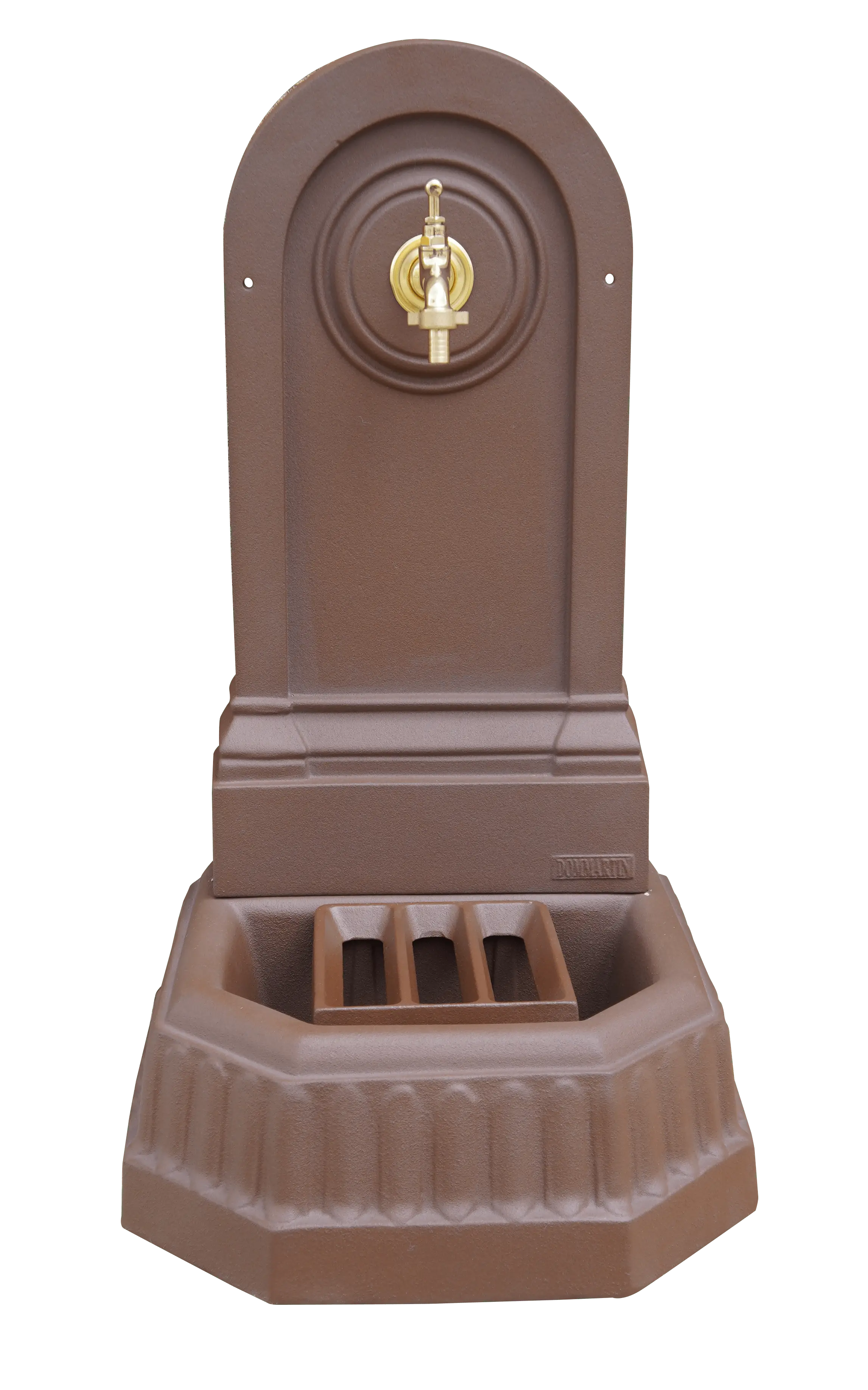 Fontaine citadine style corten (RAL Mars 2525) avec robinet standard Dommartin H. 70cm X L. 35cm