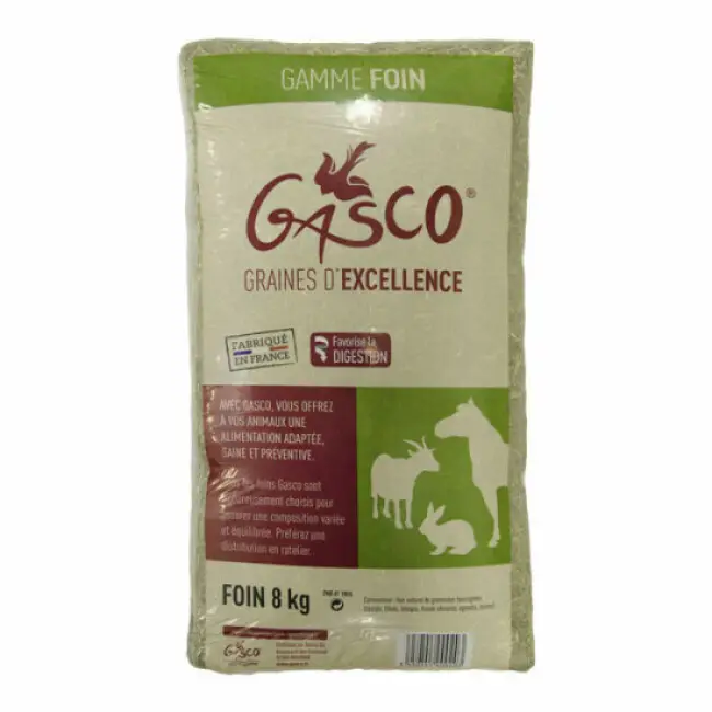 Foin naturel sec et dépoussiéré Gasco Sac 8 kg