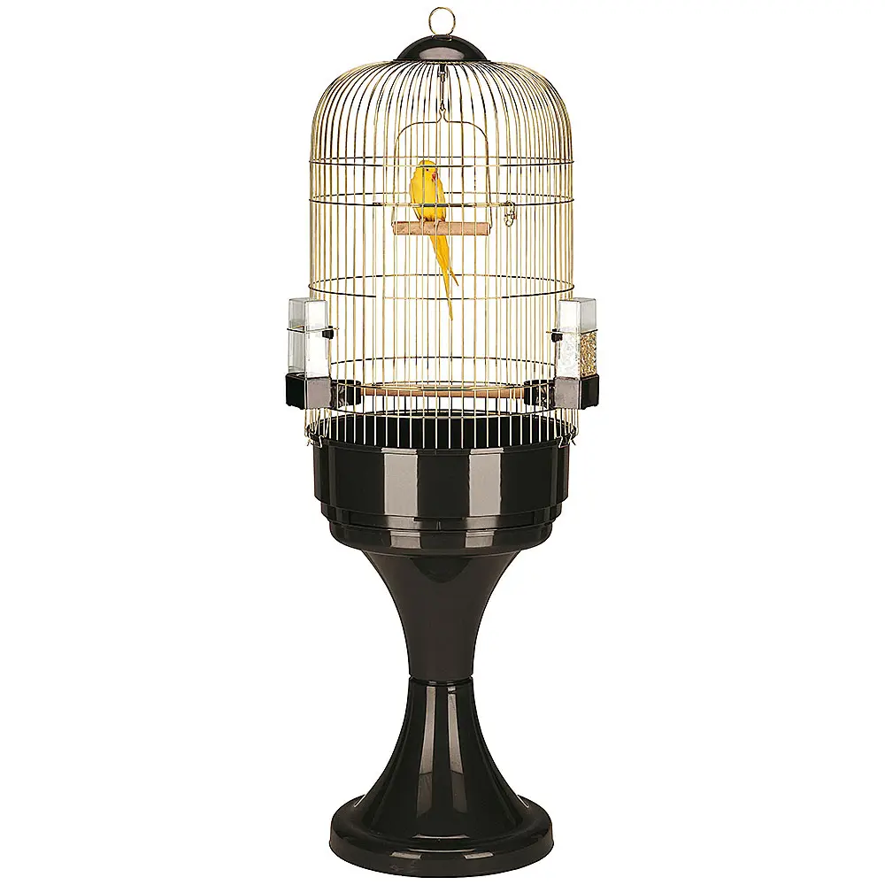 Ferplast Cage à Oiseaux MAX 6 Cage pour Oiseaux, Perroquets, Cacatoès, en Métal, Accessoires inclus Mangeoires rotatives Perchoirs, Roues, 53 x 53 x h
