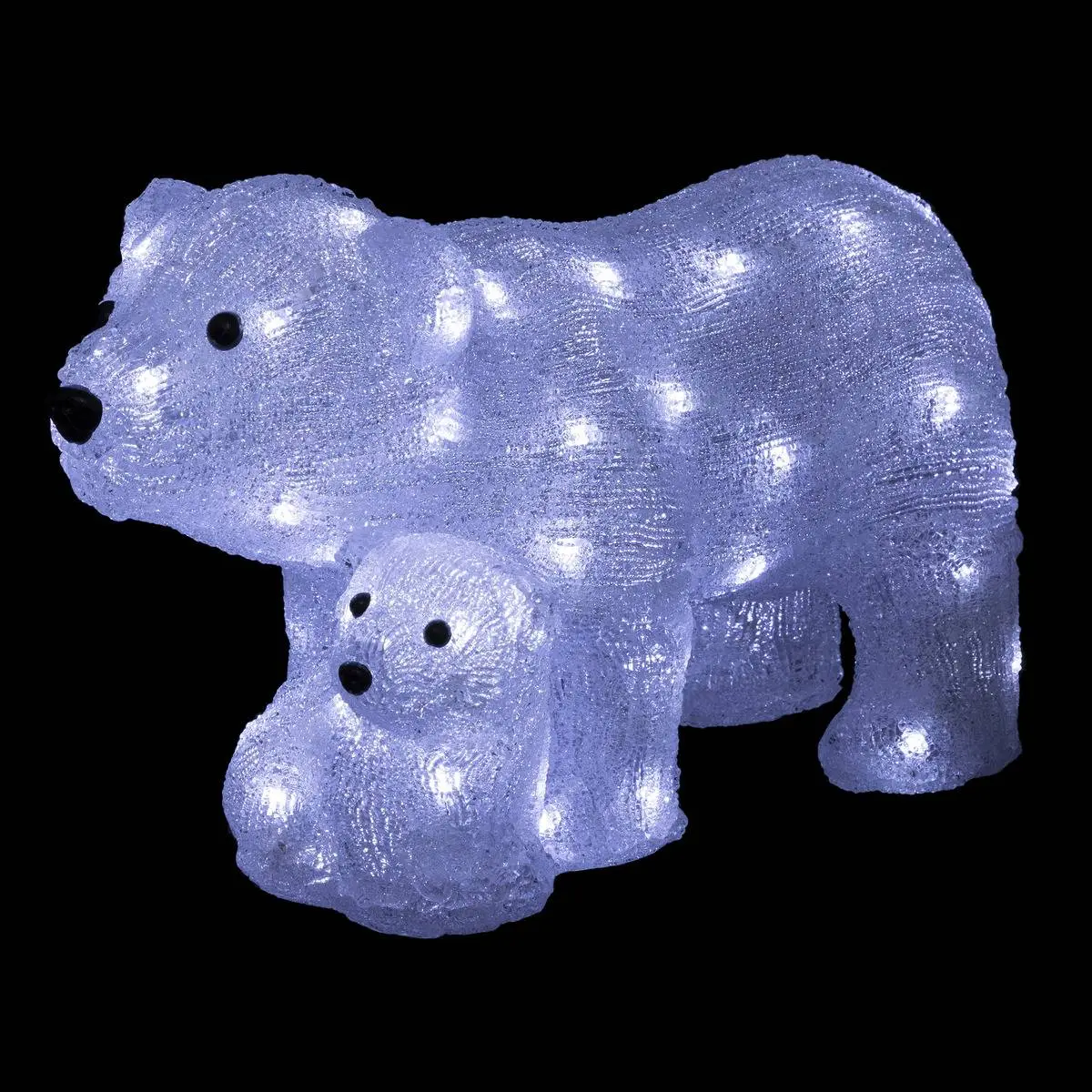 Forme acrylique maman et bébé ours lumineuse solaire 60 LED H.27cm extérieur FEERIC LIGHTS & CHRISTMAS