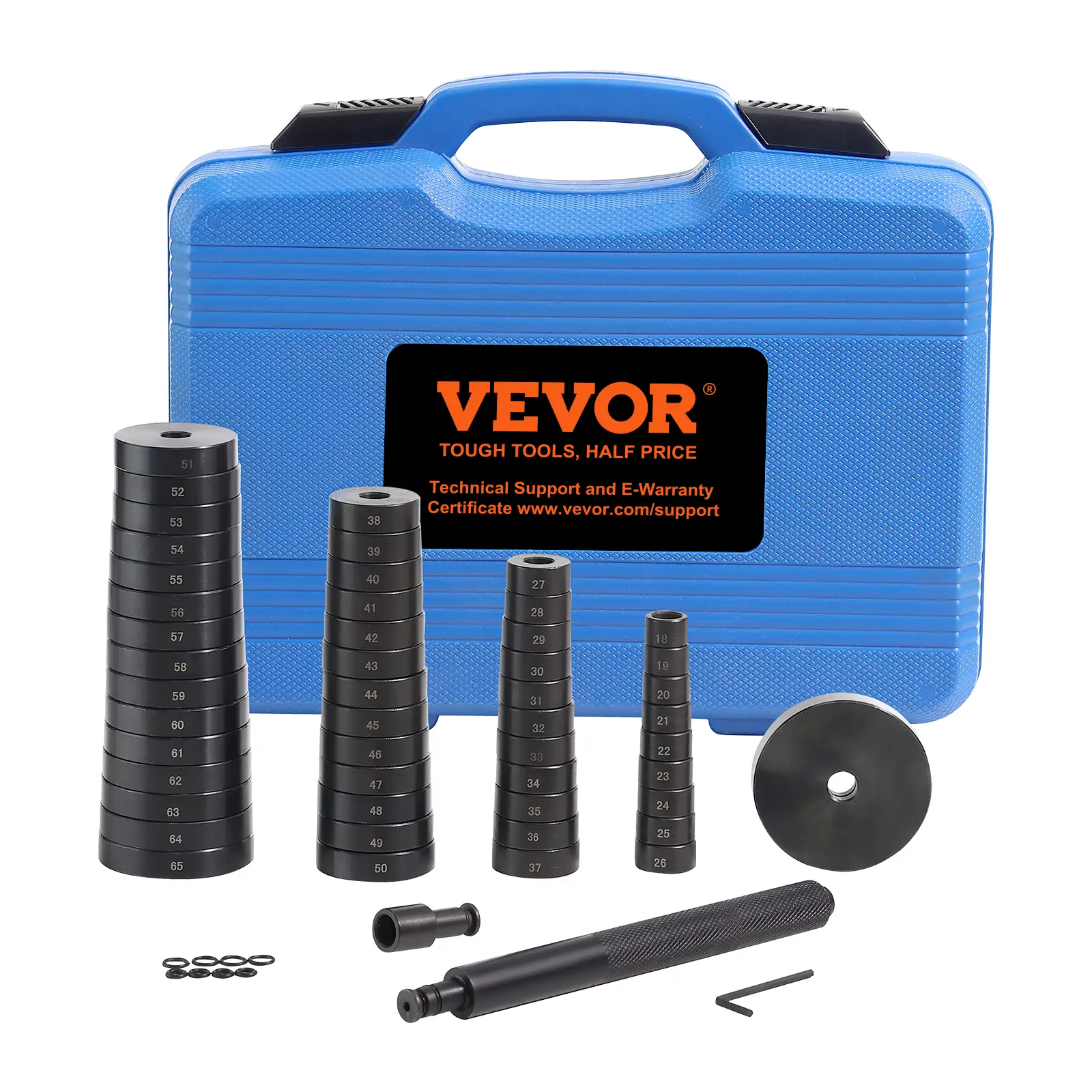 VEVOR Extracteur roulement 52 pièces, acier 18-65 mm. Montage/démontage silentbloc.