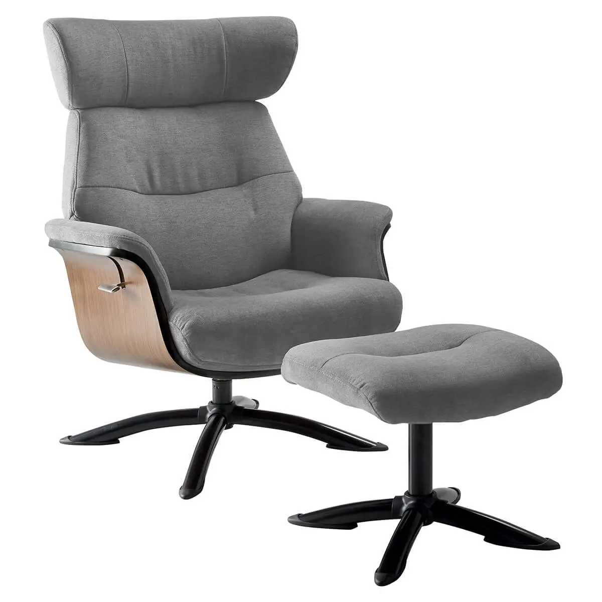 Fauteuil Inclinable + Repose-Pieds Gris – OBANOS