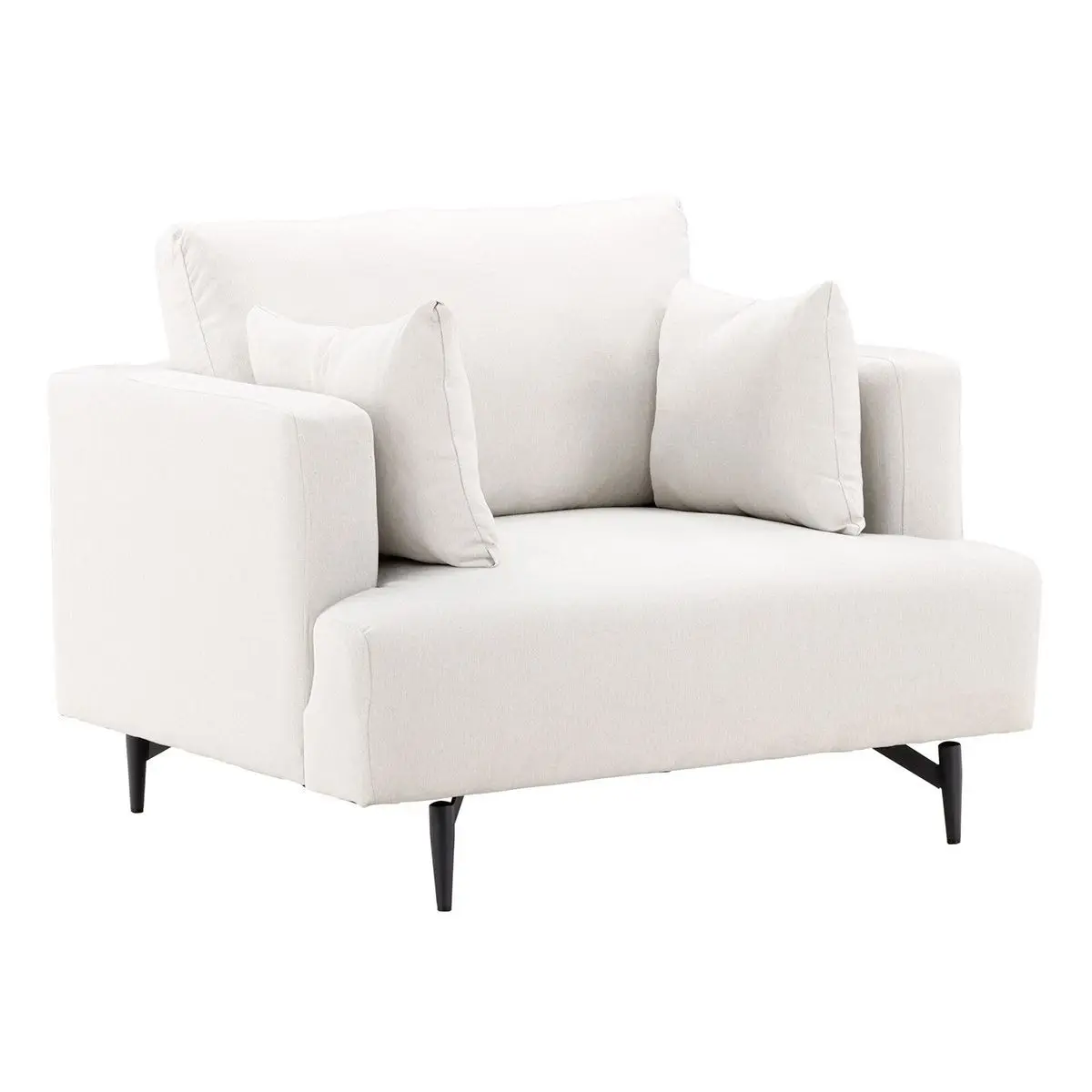 Fauteuil en Tissu «Sofia» 104cm Beige