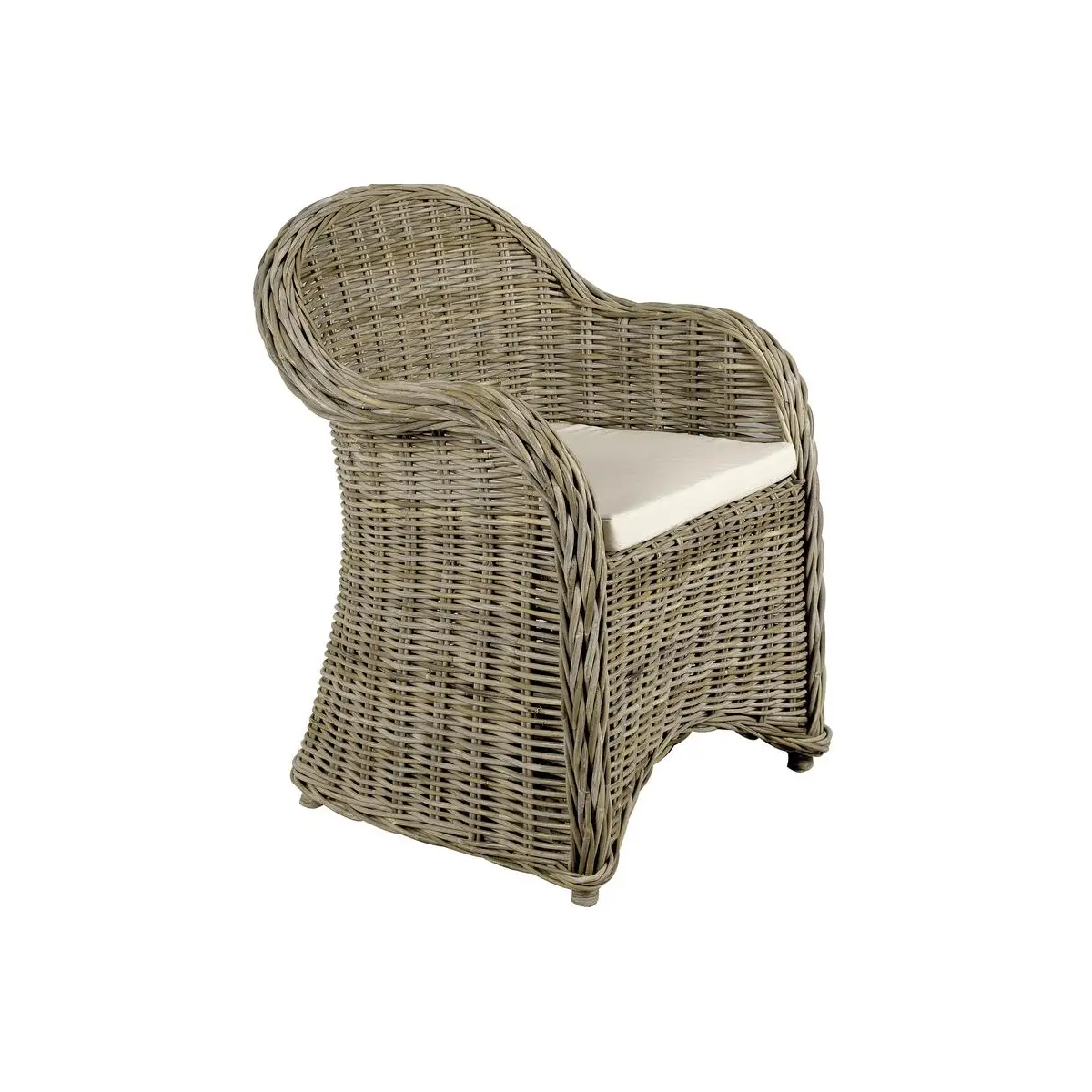 Fauteuil gris en poelet Arthur